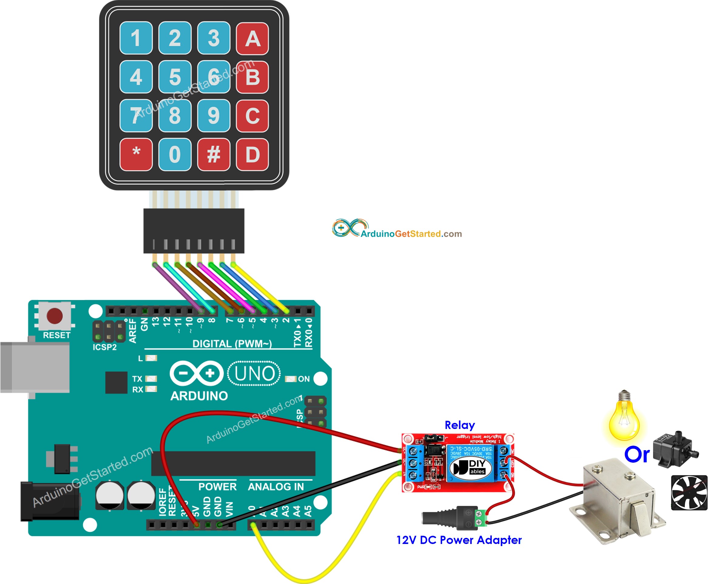 Arduino-Tastenfeld-Relais-Schaltplan