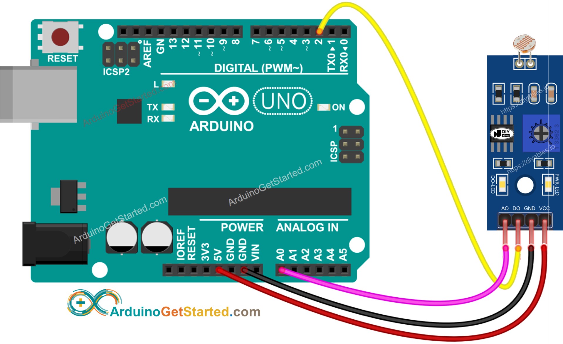 Schaltplan des Arduino-Lichtsensor-Moduls