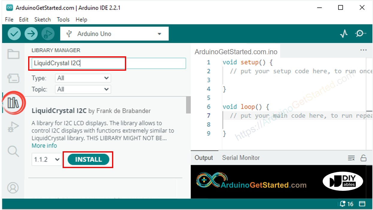 Arduino LiquidCrystal I2C-Bibliothek