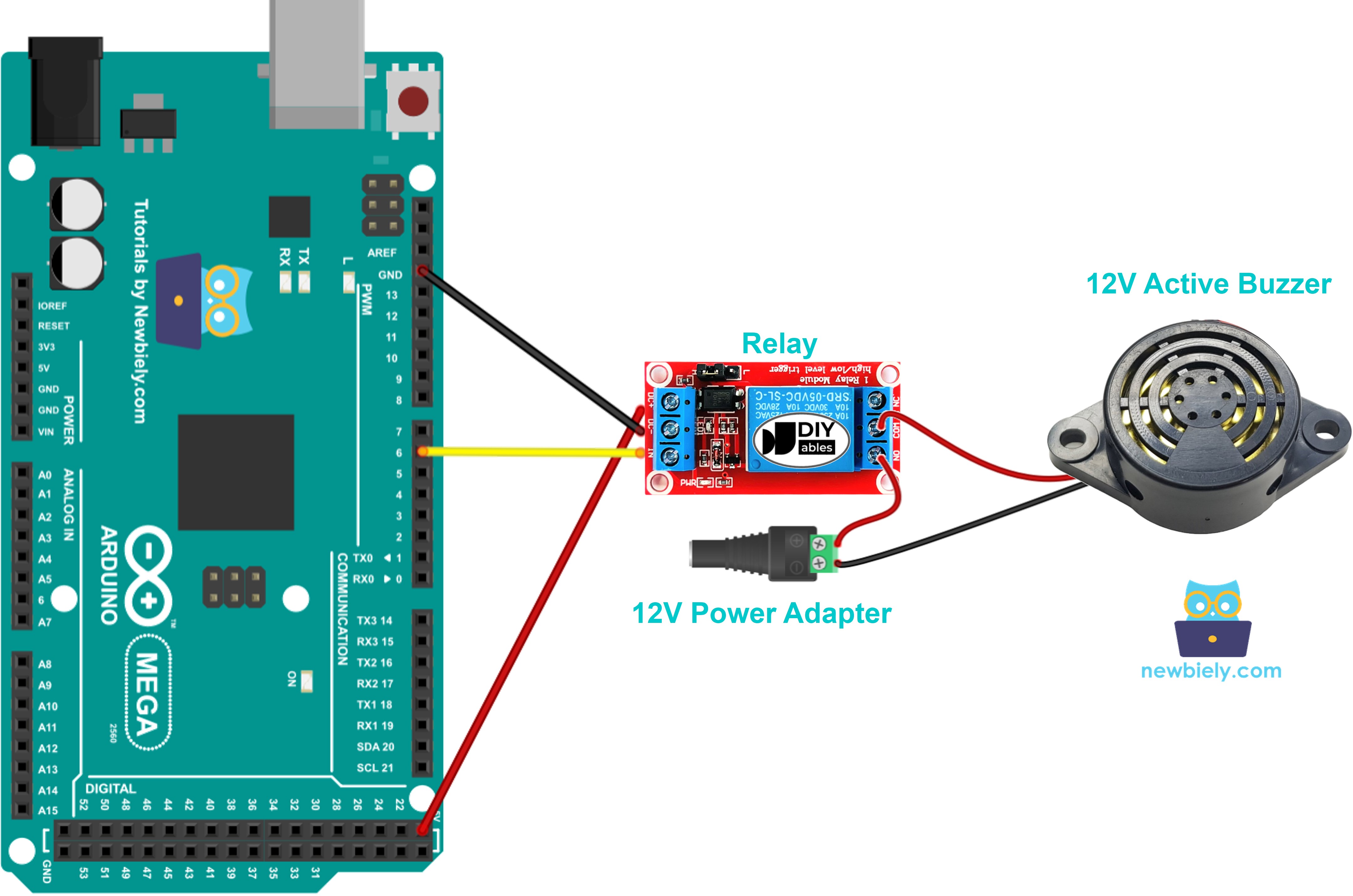 Arduino Mega 12V Active Buzzer Wiring Diagram