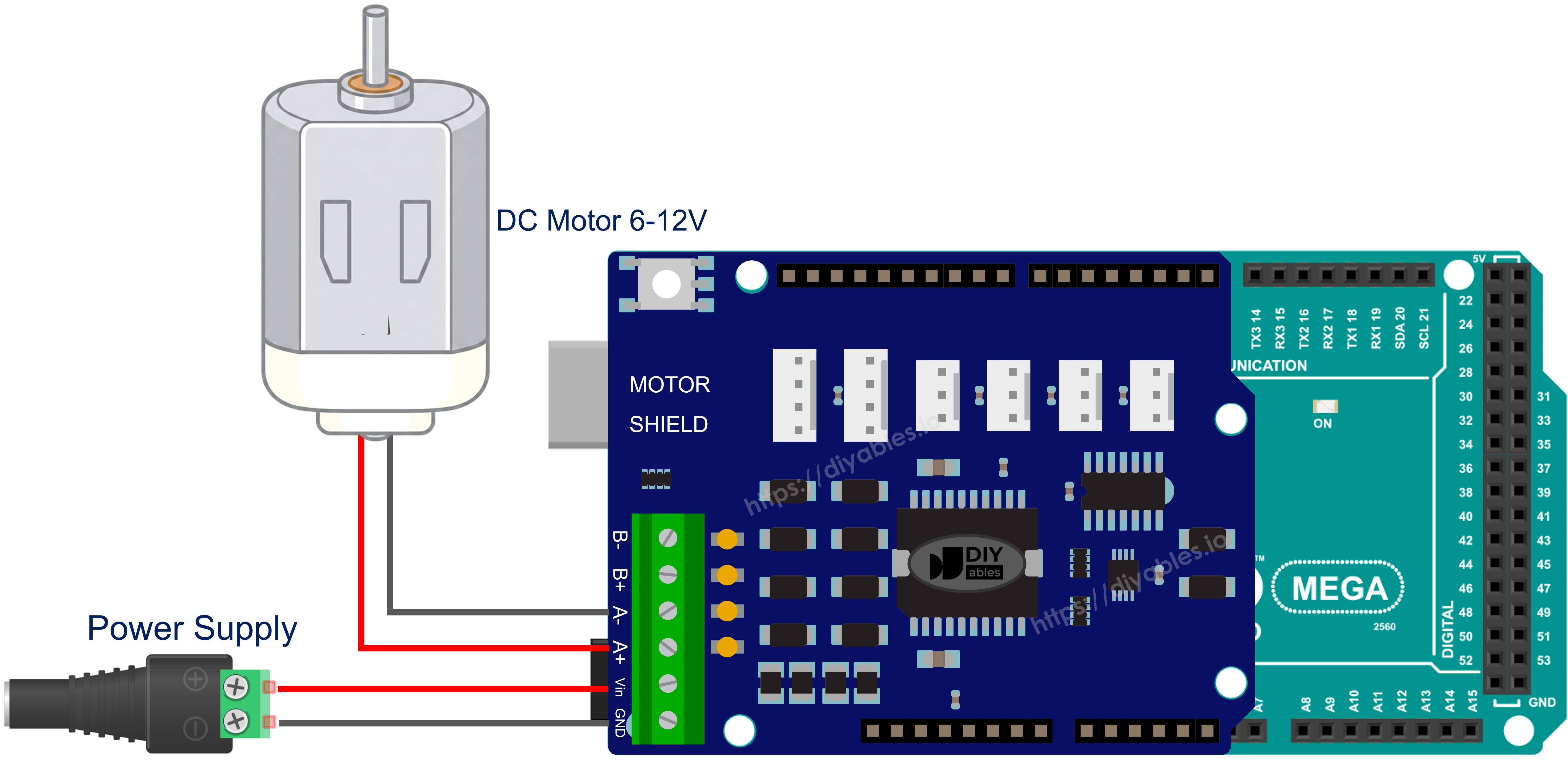 Arduino Mega DC Motor Shield Schaltplan