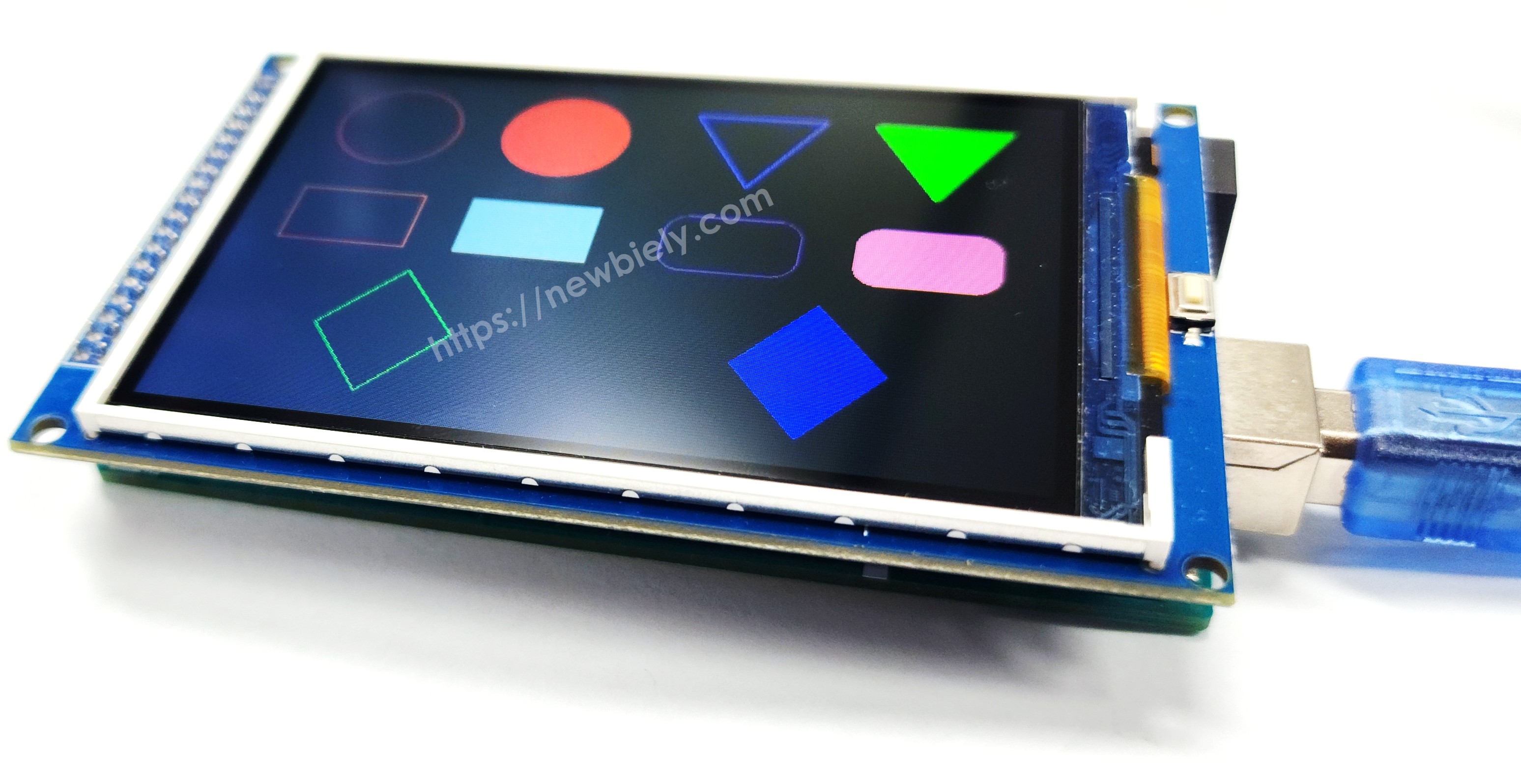 Arduino Mega draws shapes on TFT LCD display