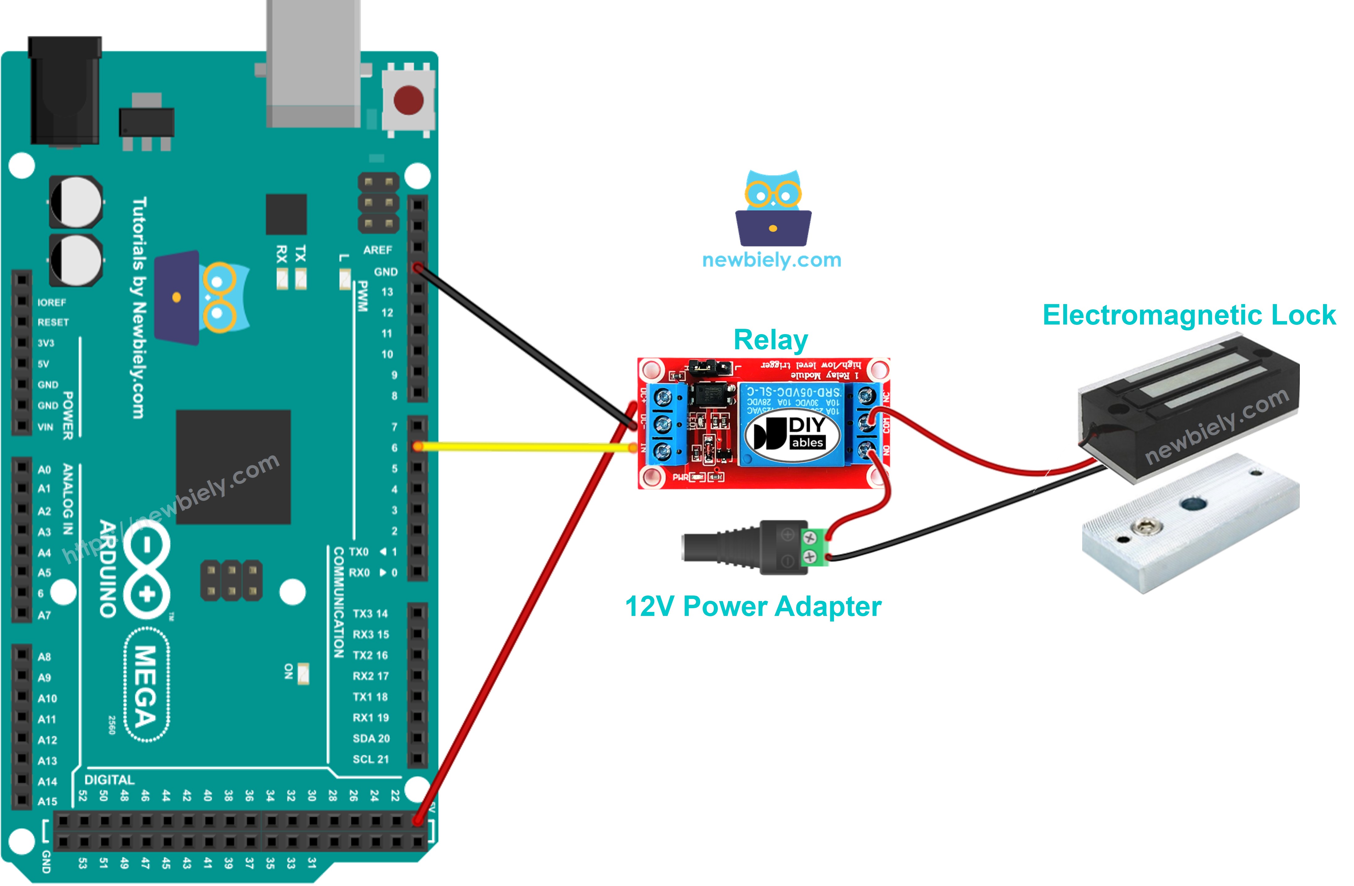 Arduino Mega Elektromagnetisches Schloss Schaltplan