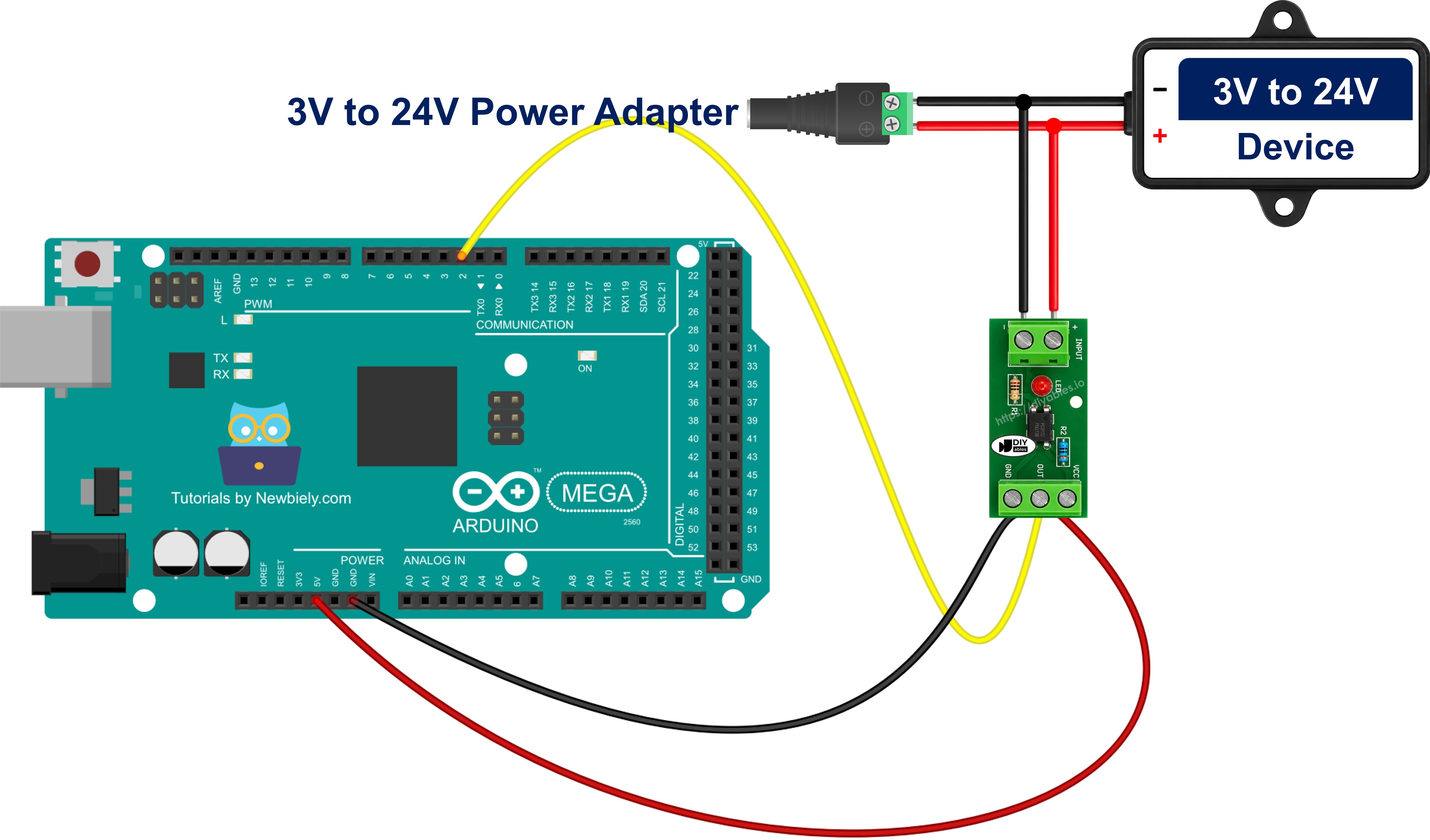 Schaltplan Arduino Mega PC817-Optokoppler-Trennmodul