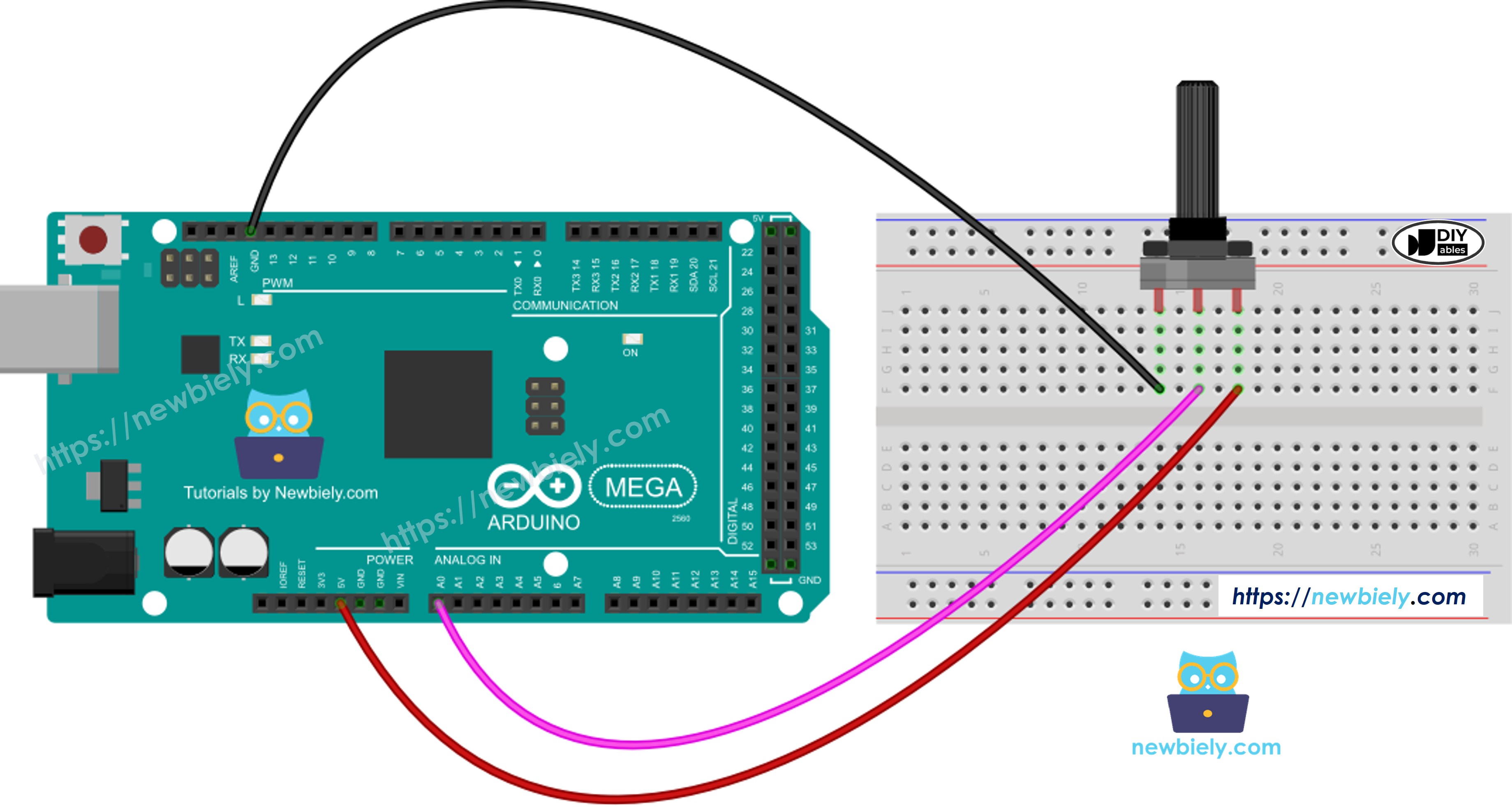 Arduino Mega Potentiometer Wiring Diagram
