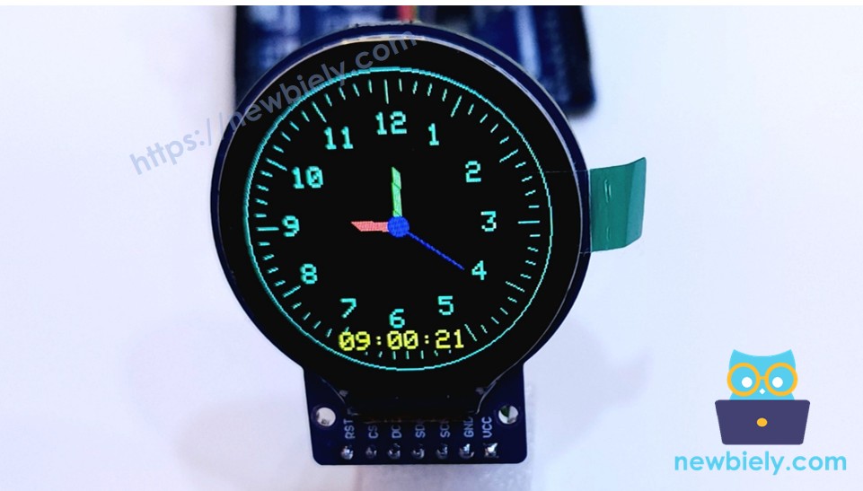 Arduino Mega Rundes Kreisförmiges TFT LCD Display Bildschirm zeigt Uhr