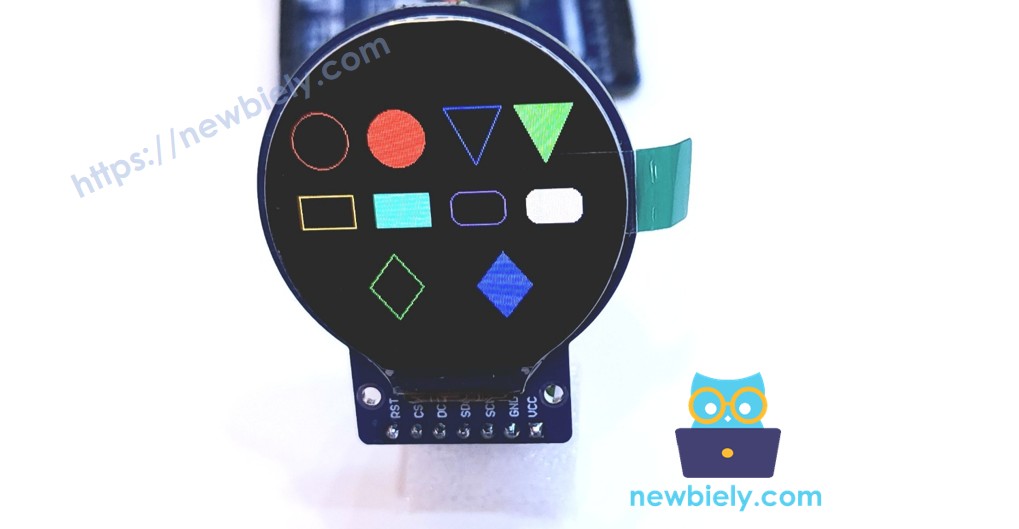 Arduino Mega Rundes Kreisförmiges TFT LCD Display Bildschirm Formen zeichnen