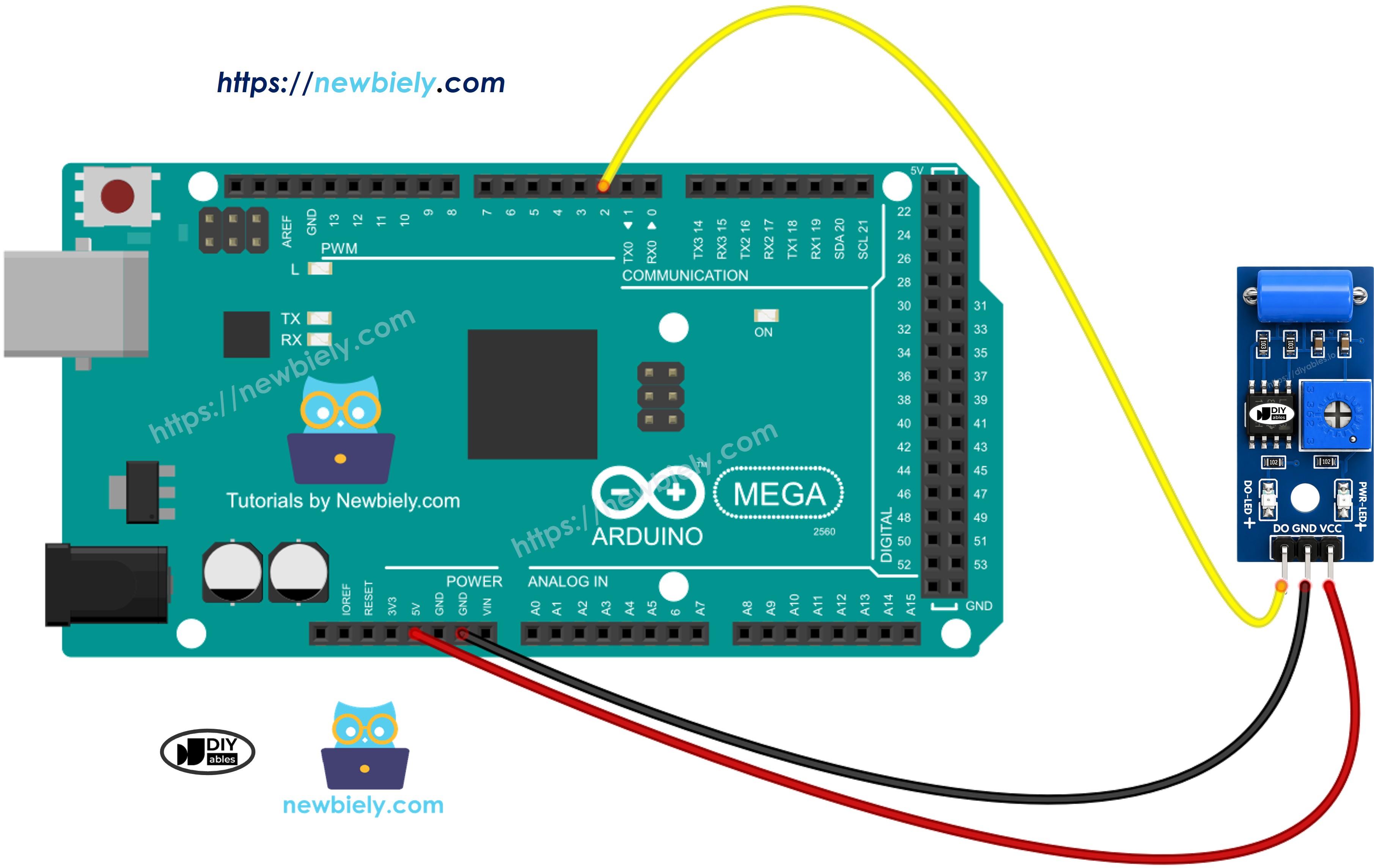 Schaltplan Arduino Mega SW-420 Vibrationssensor