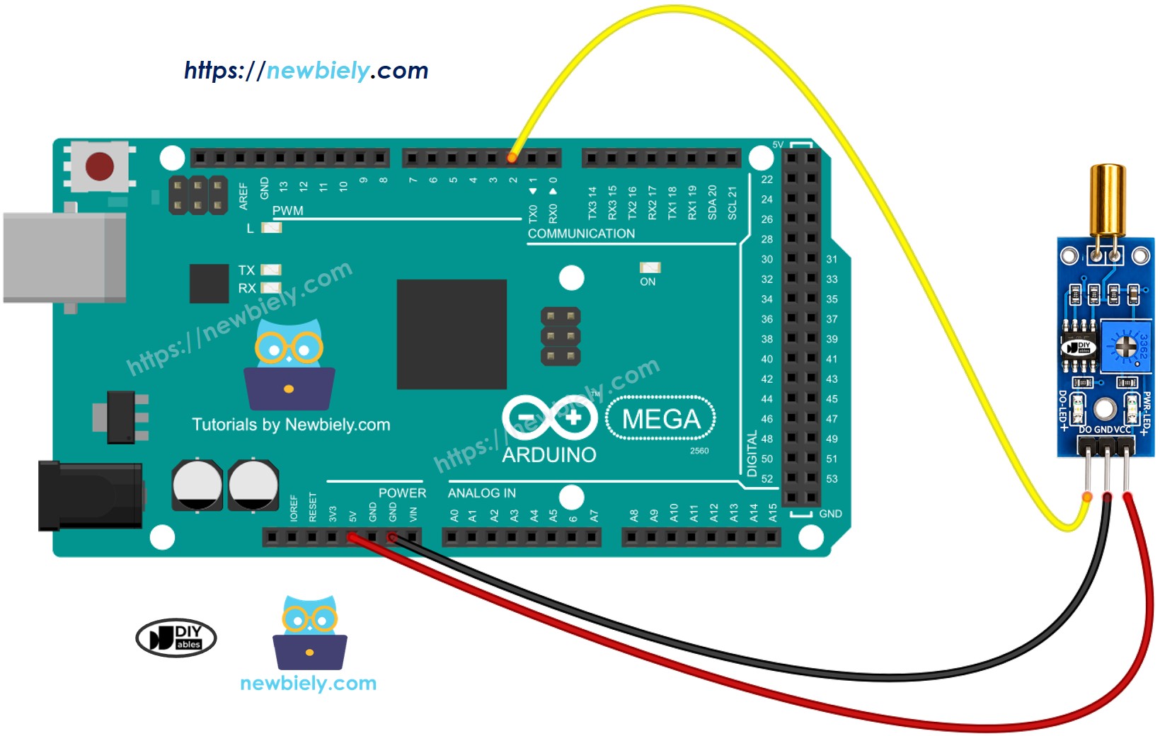 Arduino Mega SW520D Neigungssensor Schaltschema