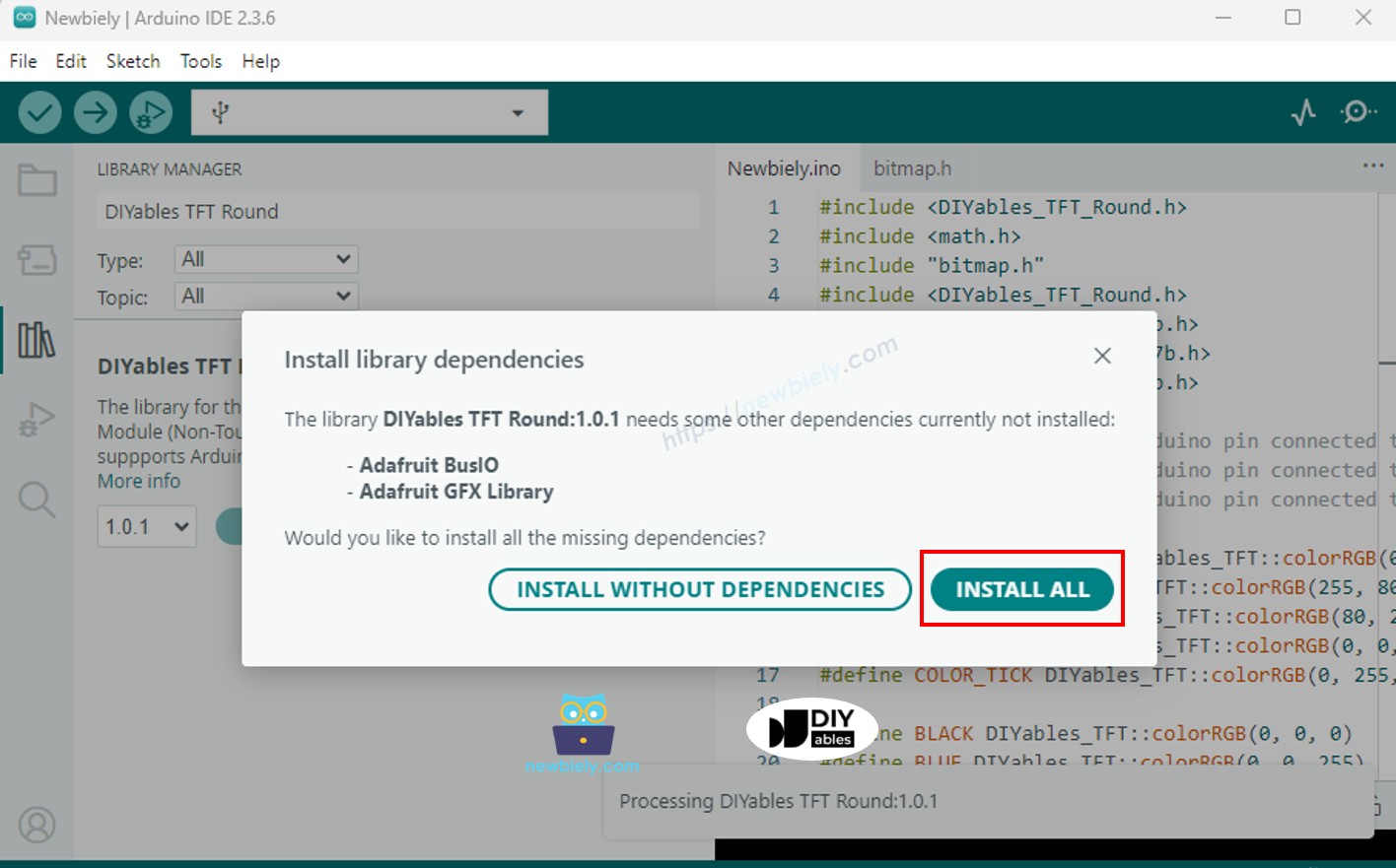 Arduino Mega TFT LCD Abhängigkeits-Installation