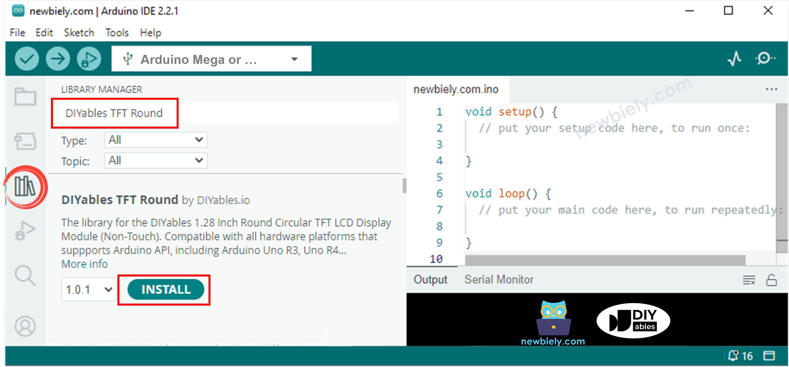 Arduino Mega TFT LCD Bibliotheks-Installation