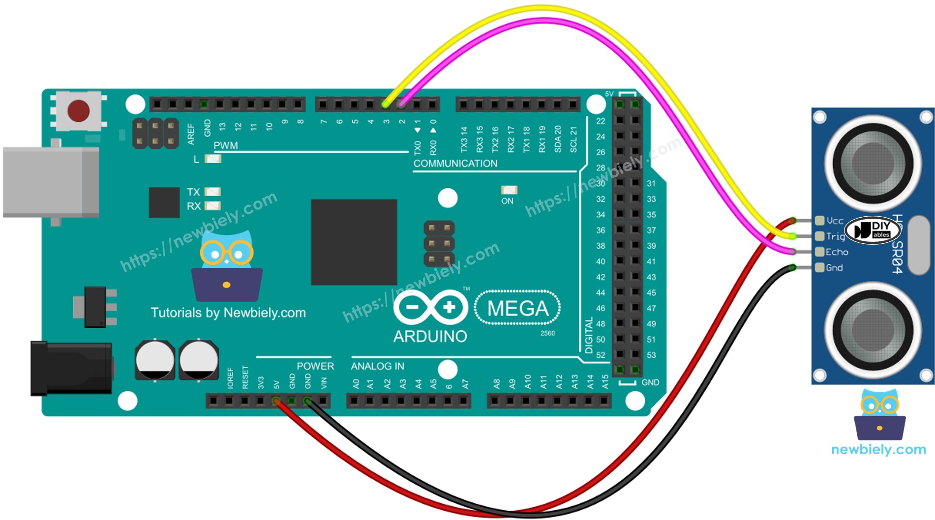 Arduino Mega Ultrasonic Sensor Wiring Diagram