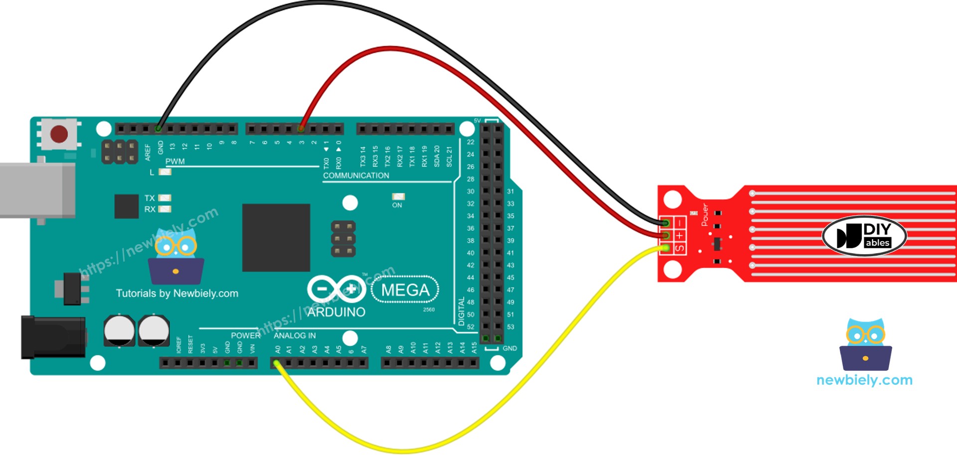 Arduino Mega Wassersensor Schaltplan