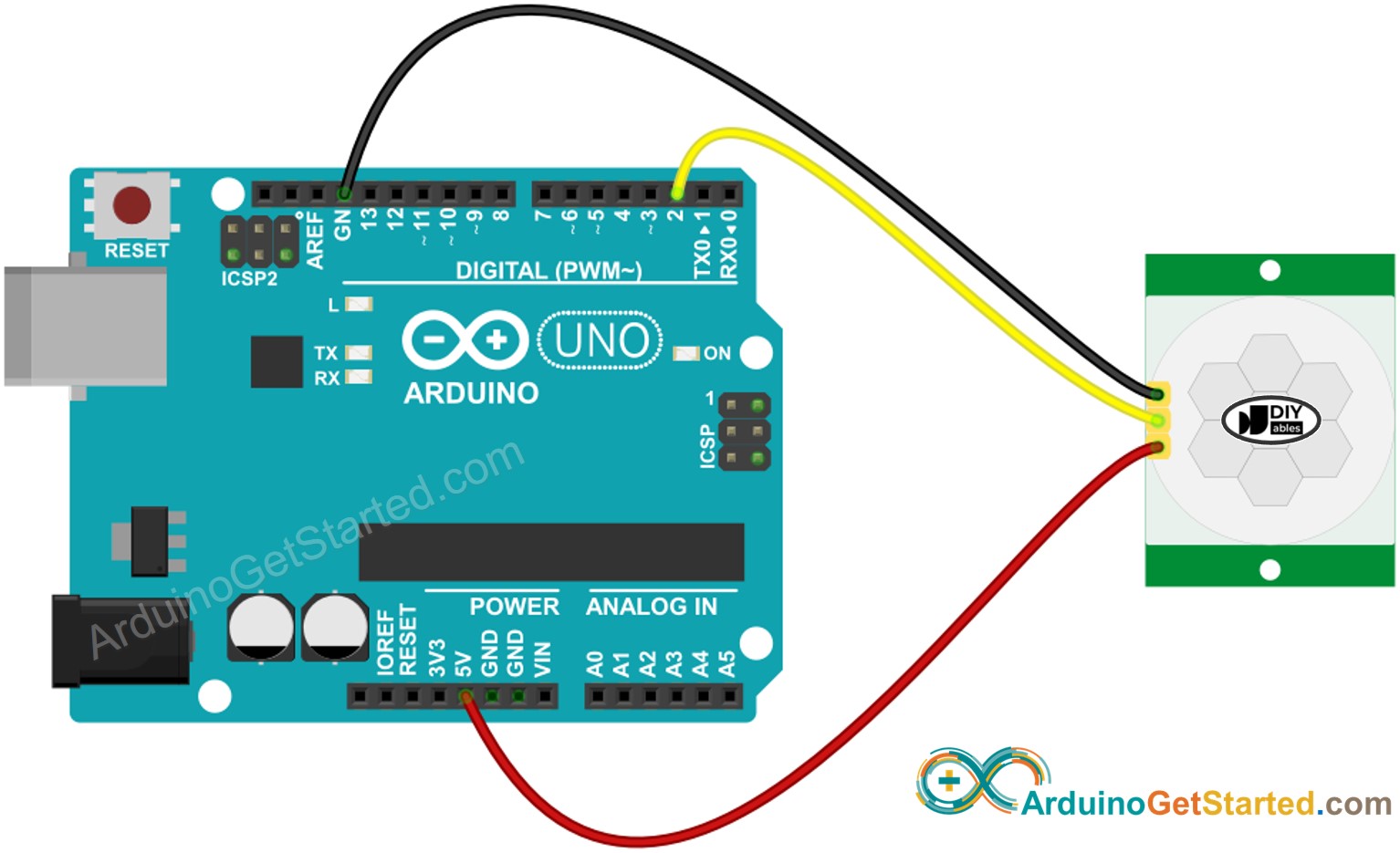 Arduino-Bewegungssensor-Schaltplan