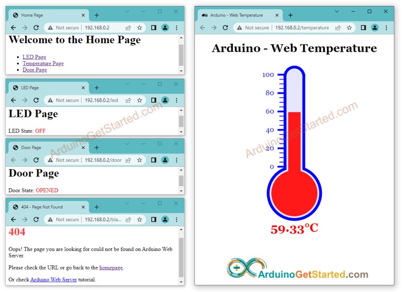 Arduino: Mehrere Webseiten