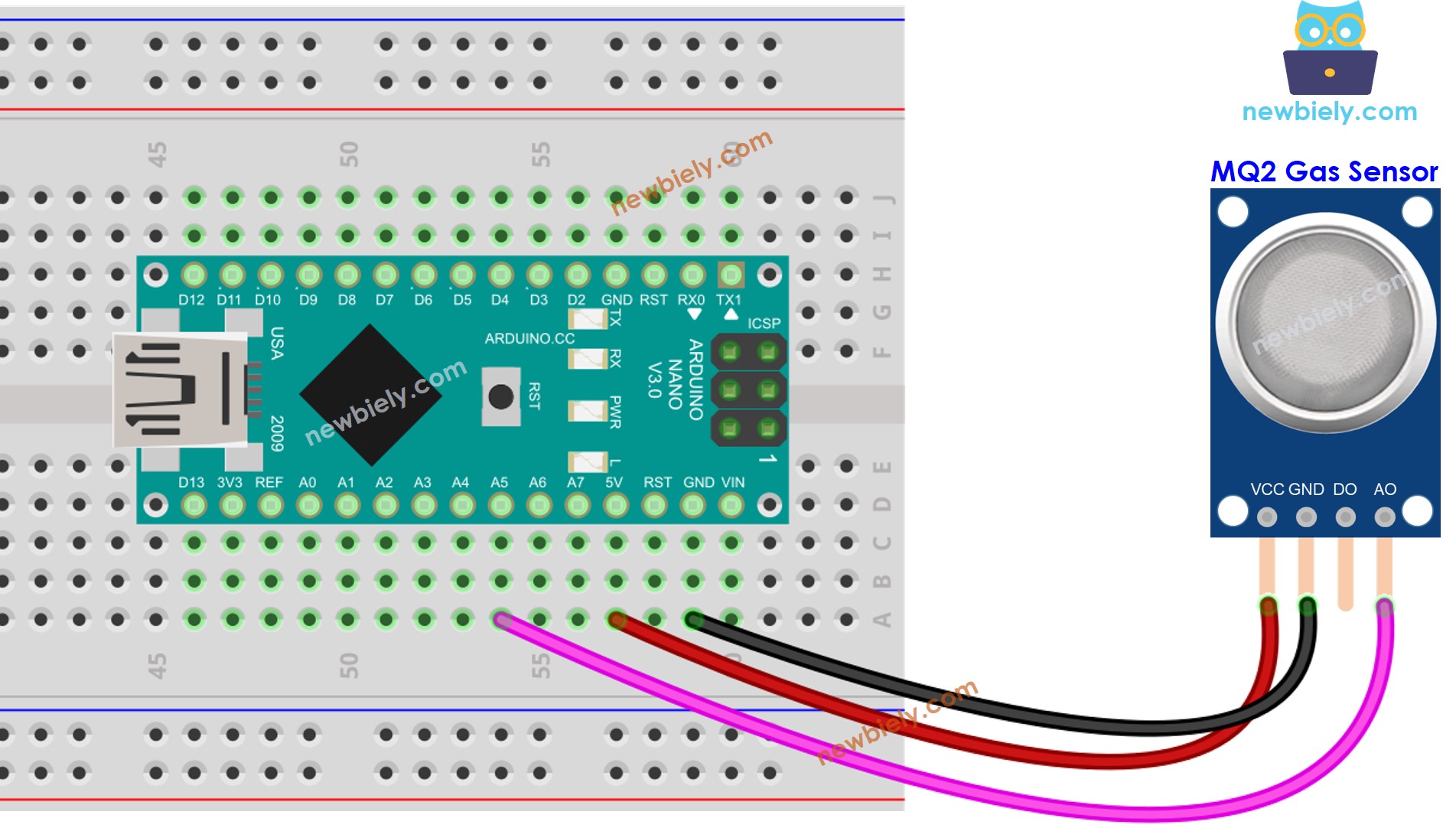 Schaltplan zur Luftqualität mit Arduino Nano