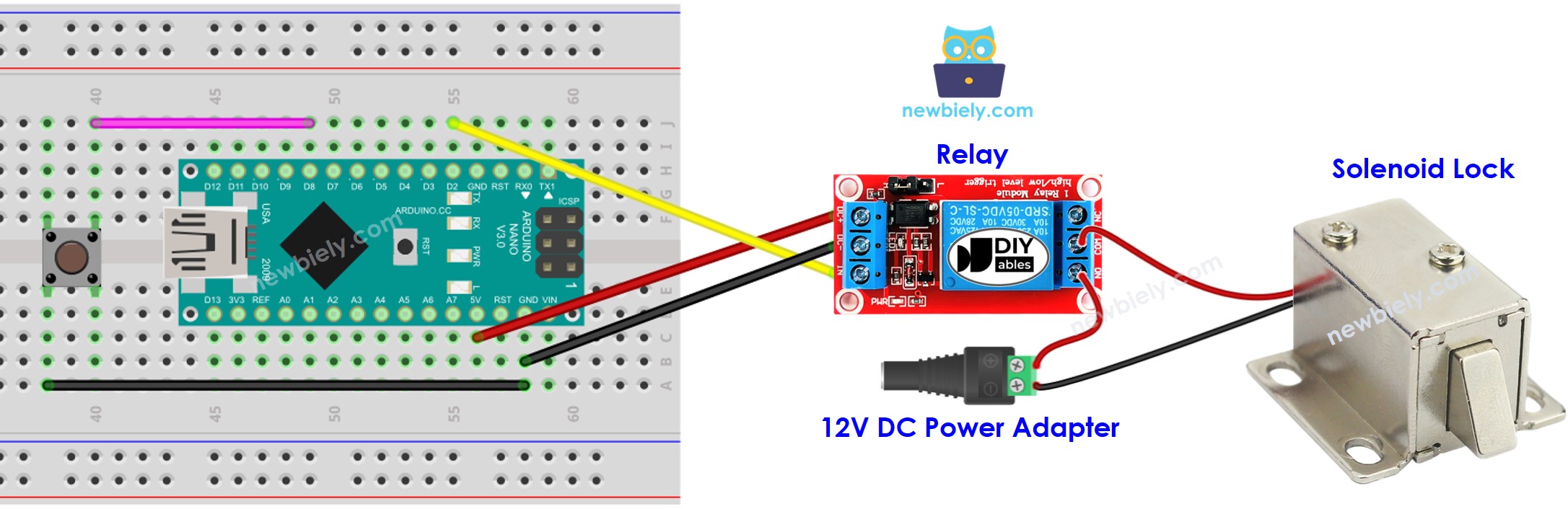 Schaltplan für Arduino Nano Solenoidschloss