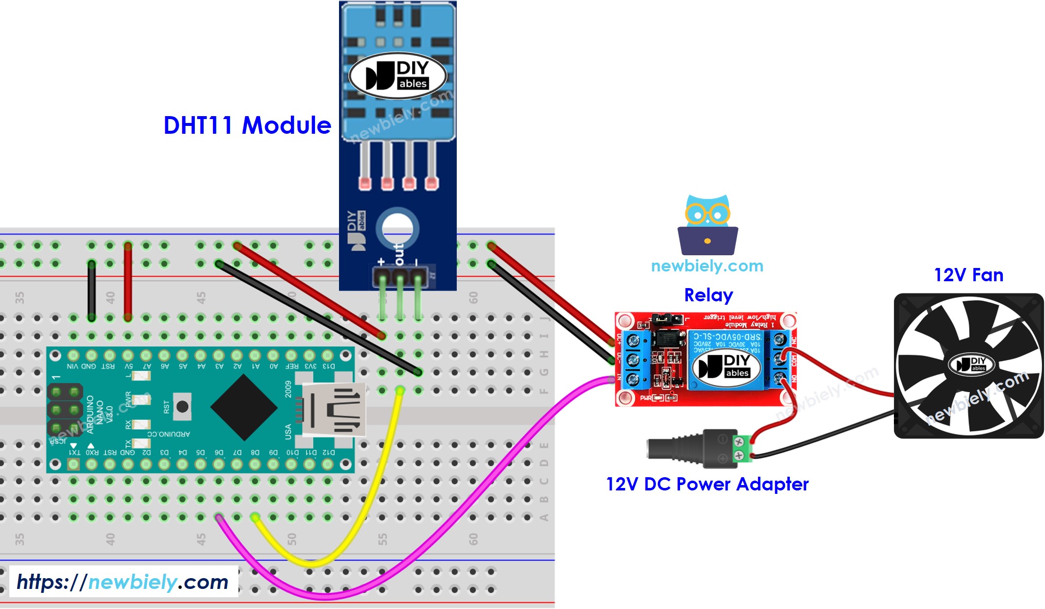 Schaltplan des Arduino Nano-Kühllüfter-Systems