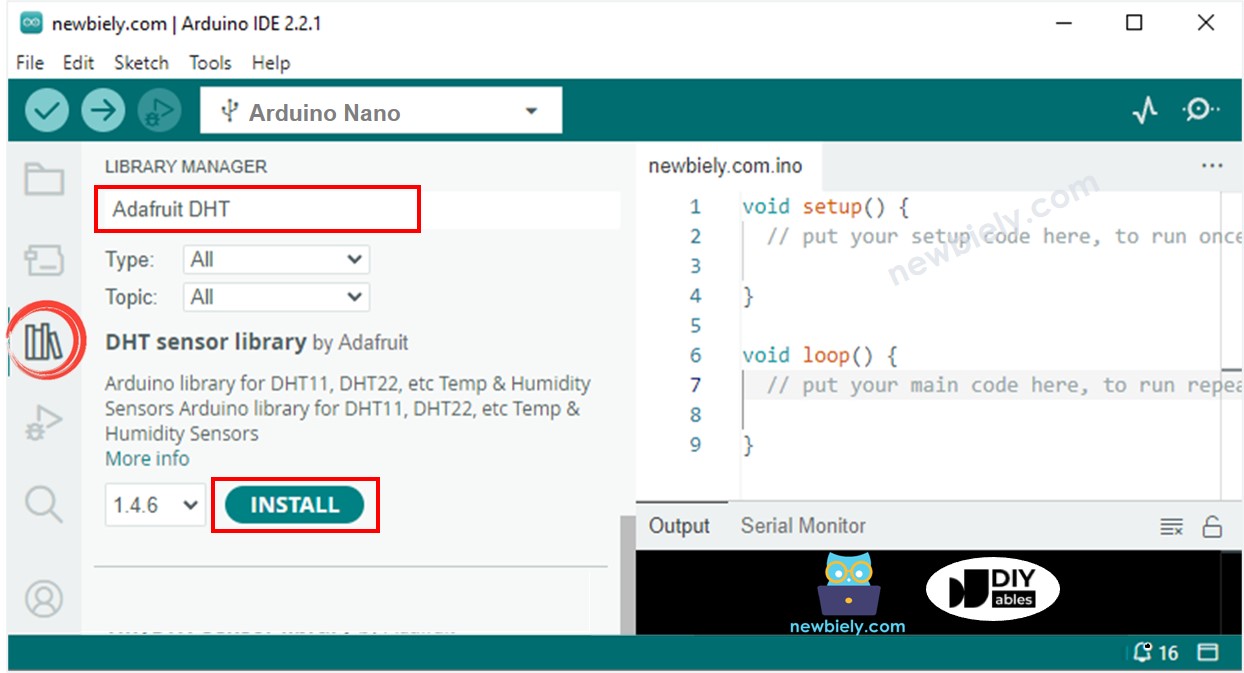 Arduino Nano DHT-Sensor-Bibliothek