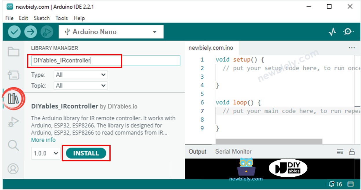 Arduino Nano IRremote-Bibliothek