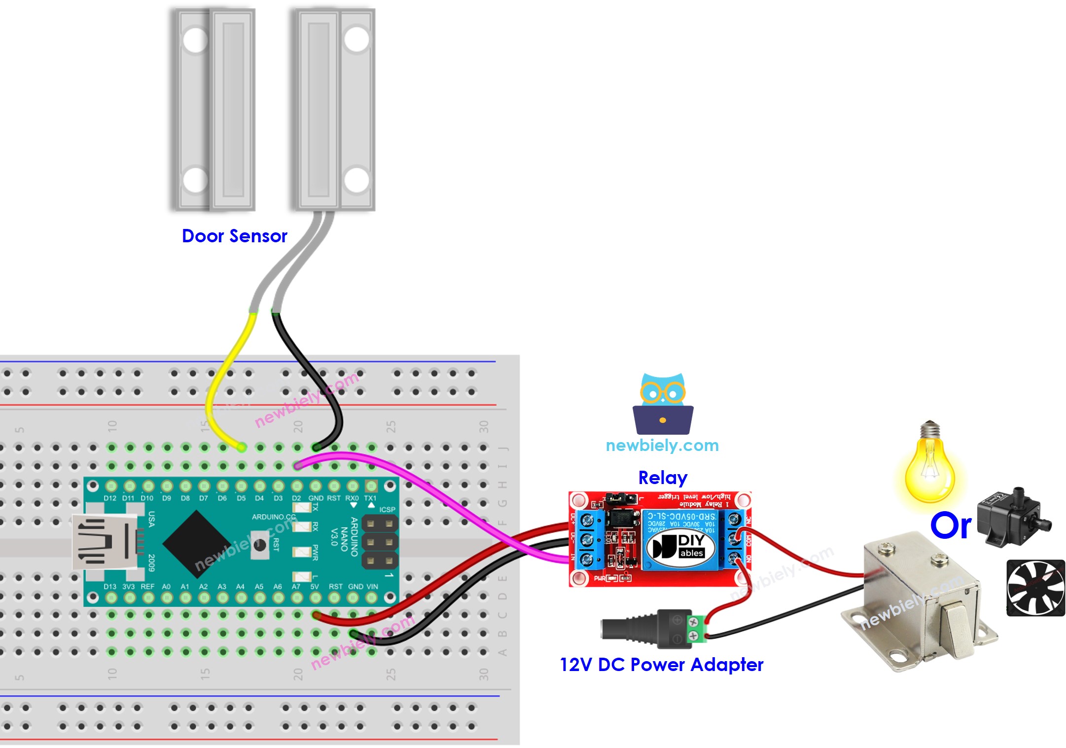 Arduino Nano Türsensor Relais-Schaltplan