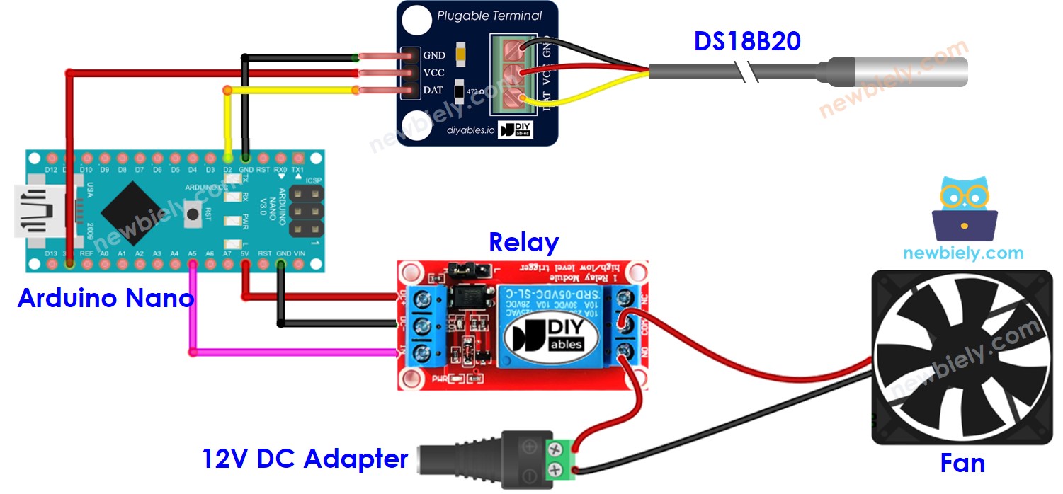 Schaltplan zur Relaissteuerung mit Arduino Nano