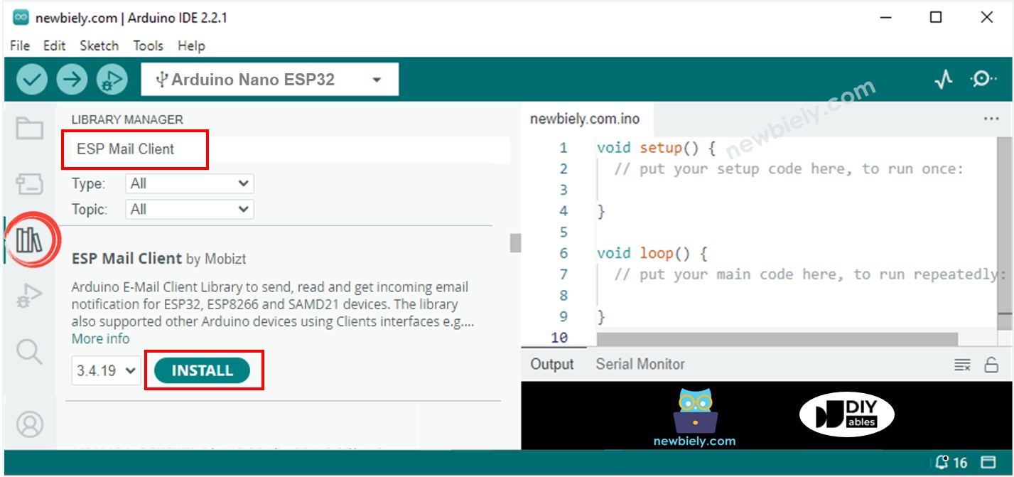 Arduino Nano ESP32 ESP-Mail-Client-Bibliothek