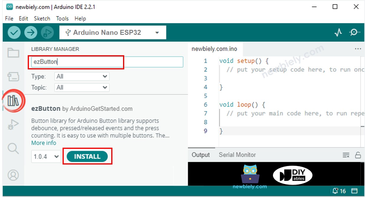Arduino Nano ESP32-Tasterbibliothek