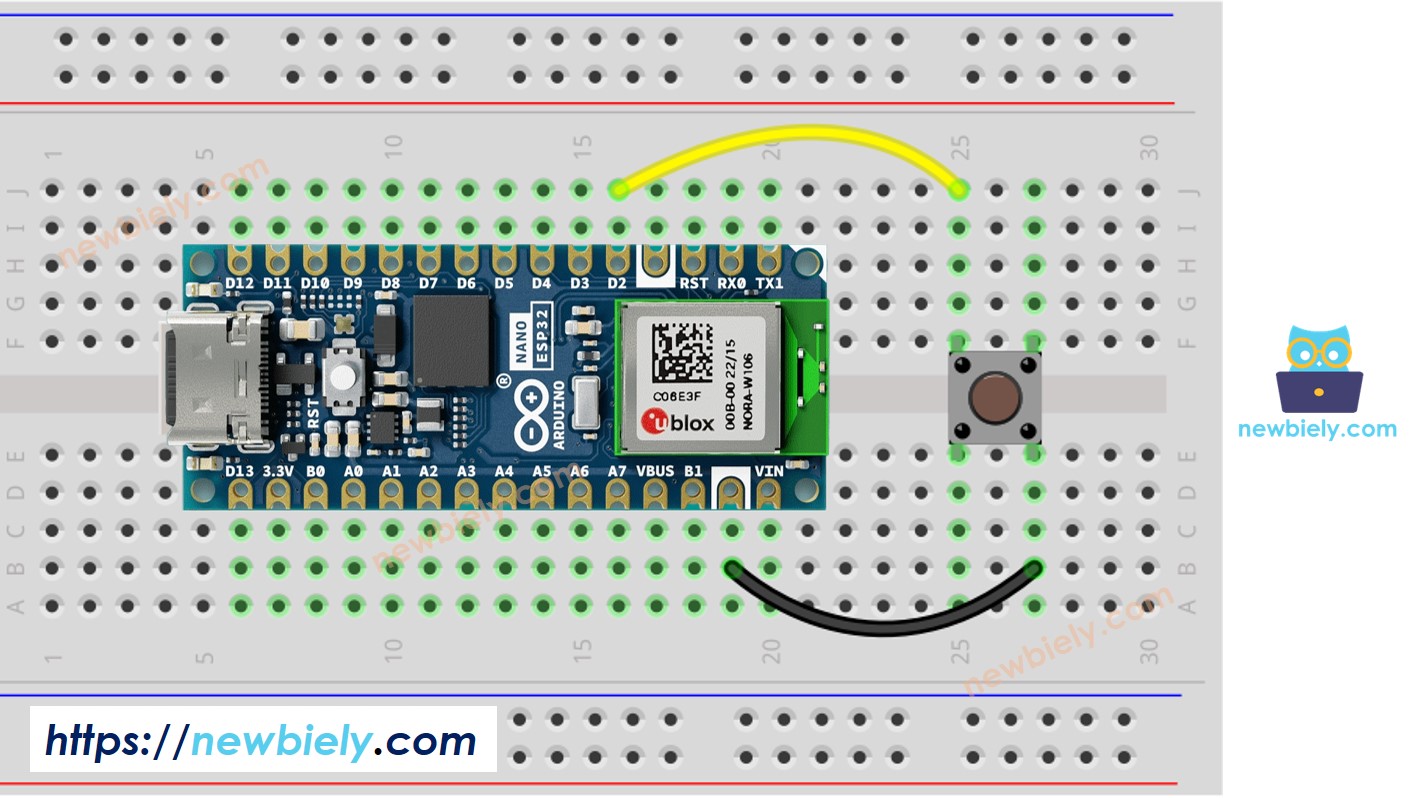 Arduino Nano ESP32 Taster-Verdrahtungsdiagramm