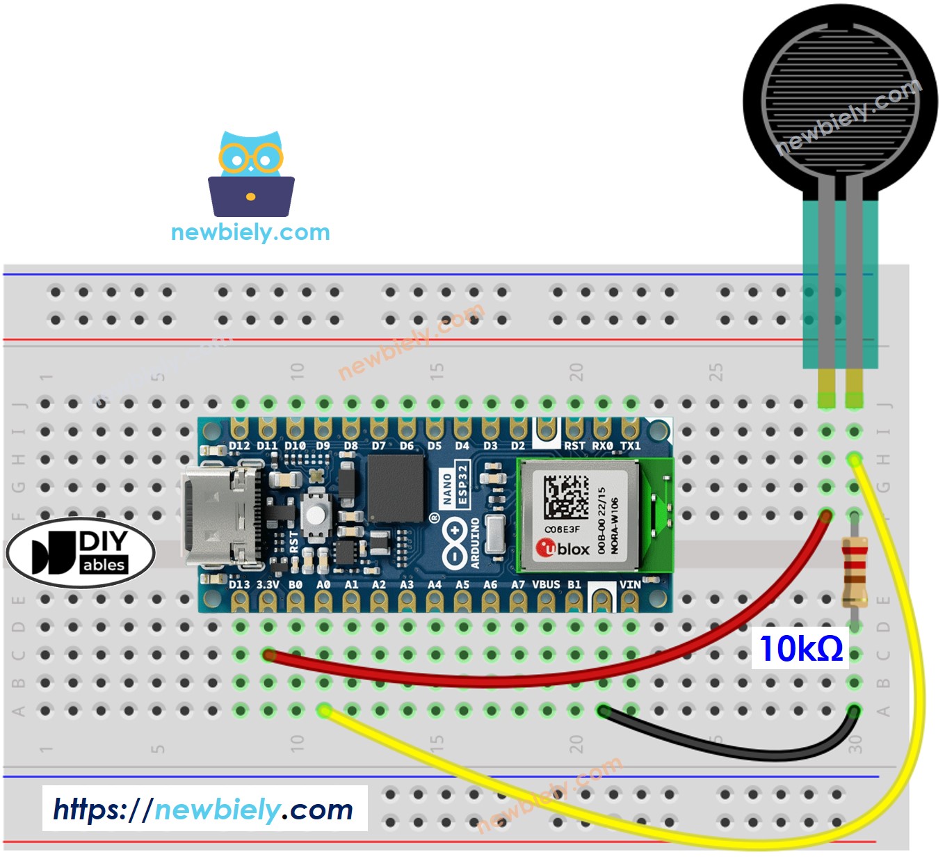 Arduino Nano ESP32 Kraftsensor-Schaltplan