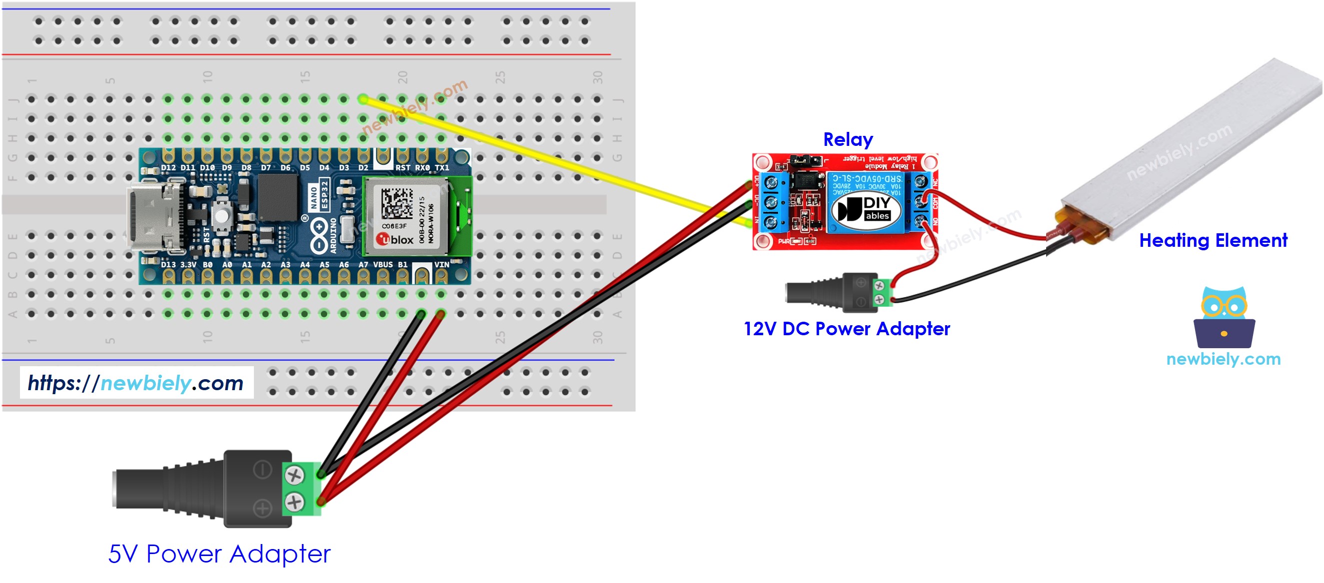 Arduino Nano ESP32 Heizelement-Schaltplan