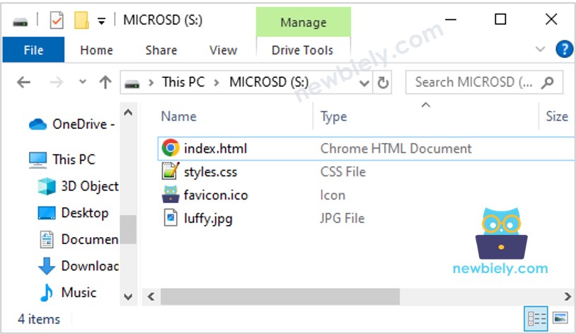 Arduino Nano ESP32 HTML-Inhalte auf der microSD-Karte