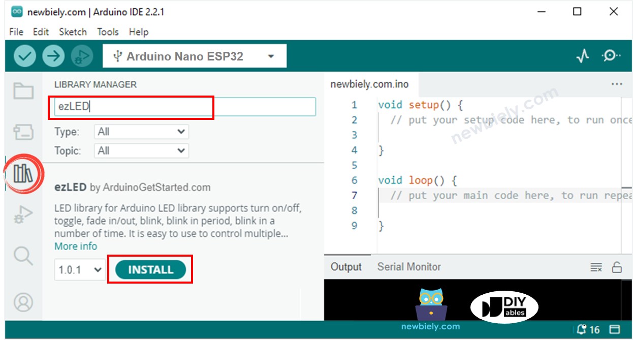 Arduino Nano ESP32 LED-Bibliothek