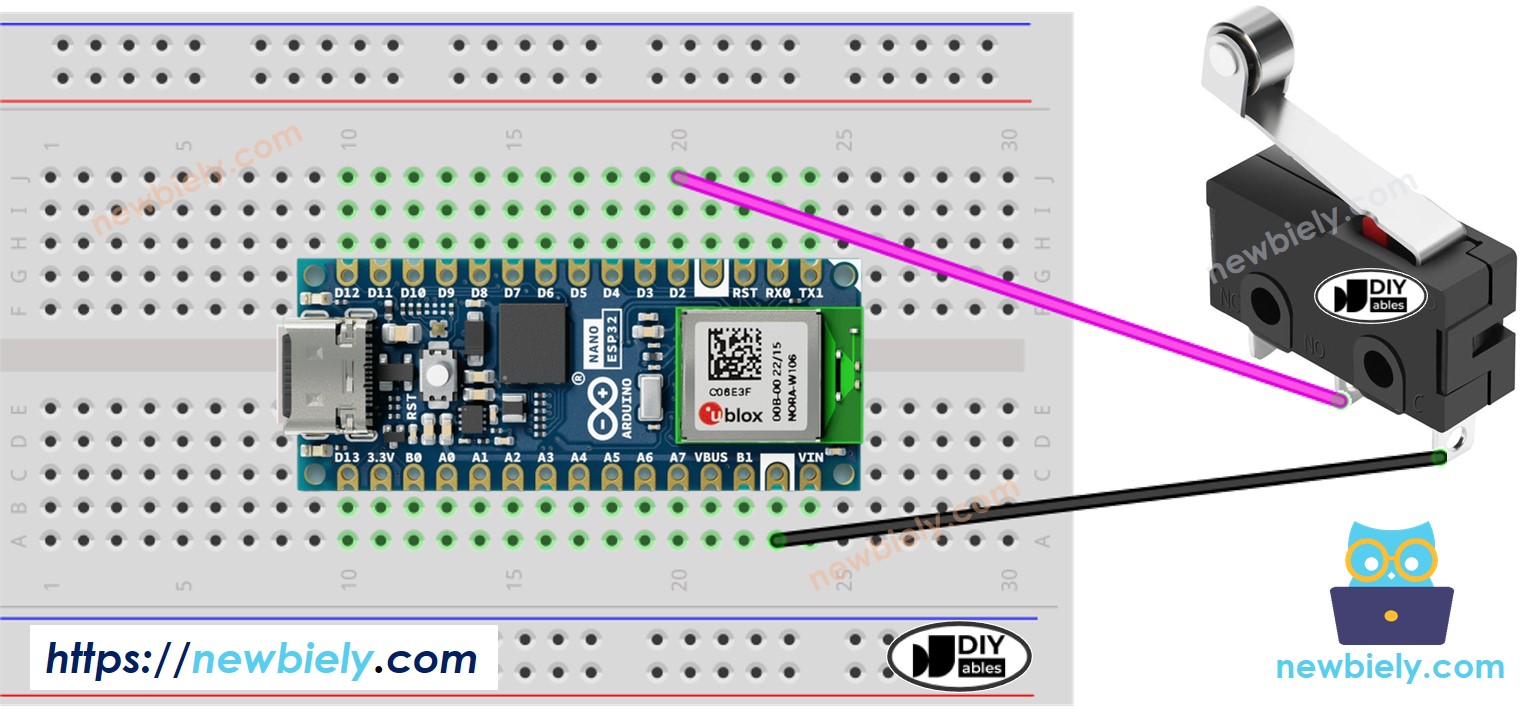 Arduino Nano ESP32 Grenzschalter-Schaltplan