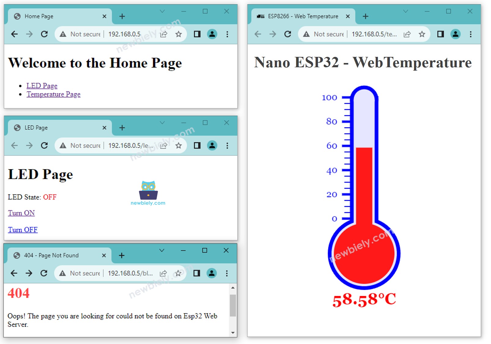 Arduino Nano ESP32 mehrere Webseiten