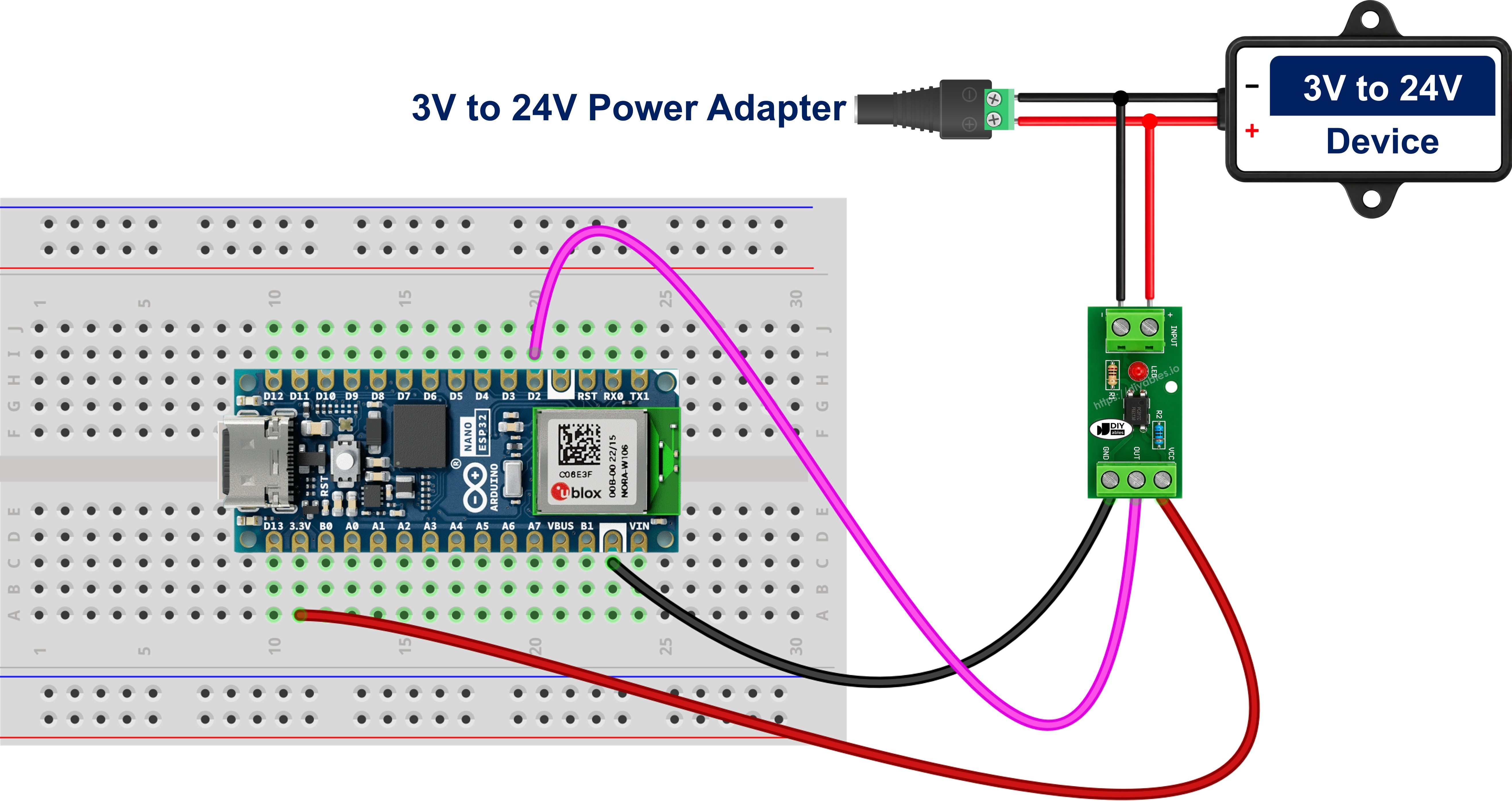 Schaltplan Arduino Nano ESP32 PC817-Optokoppler-Isolationsmodul