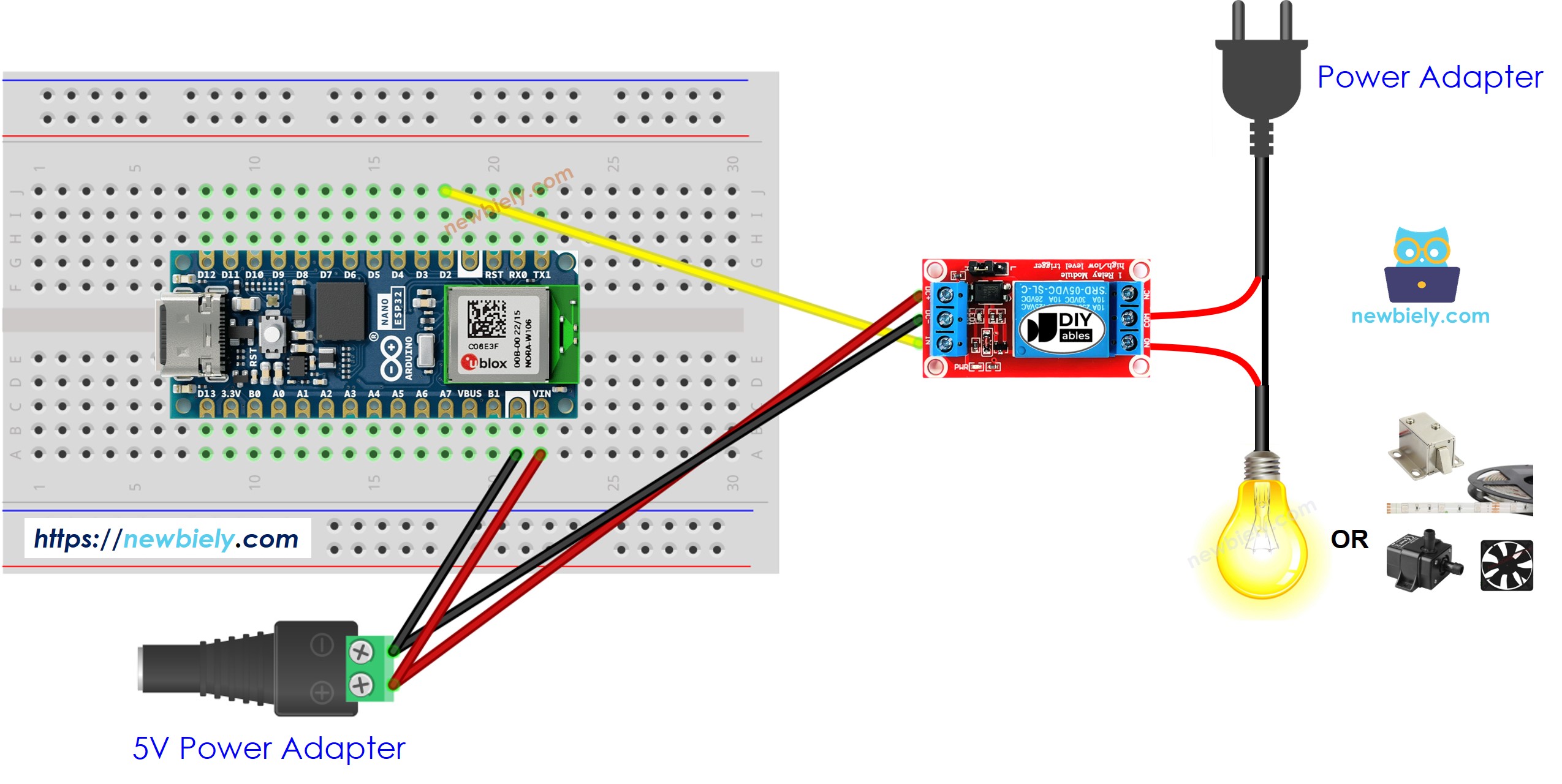 Arduino Nano ESP32 Relais-Schaltplan
