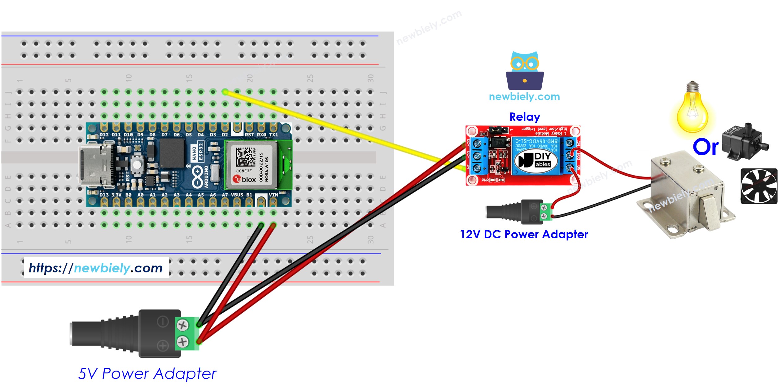 Arduino Nano ESP32 Relais-Schaltplan