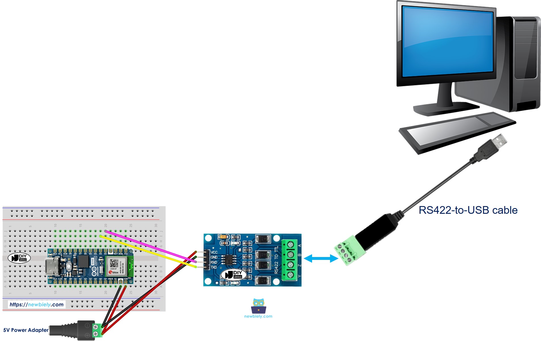 Arduino Nano ESP32 RS422 zur PC-Kommunikation