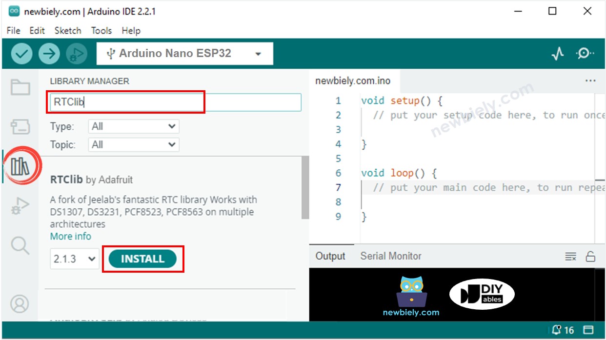 Arduino Nano ESP32 RTC-Bibliothek