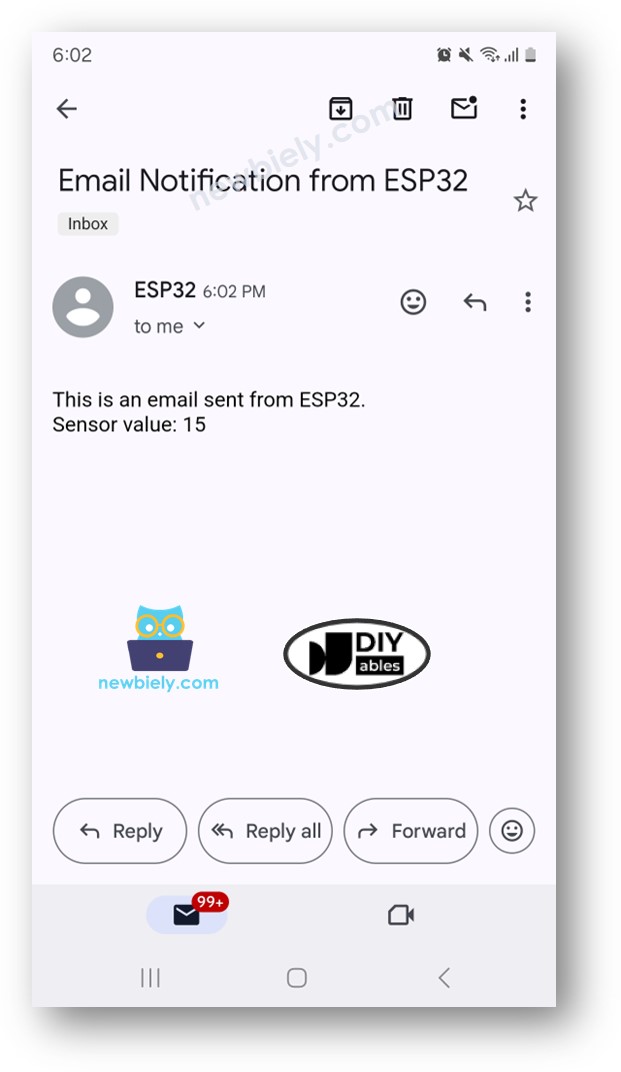 Arduino Nano ESP32 sendet eine E-Mail.