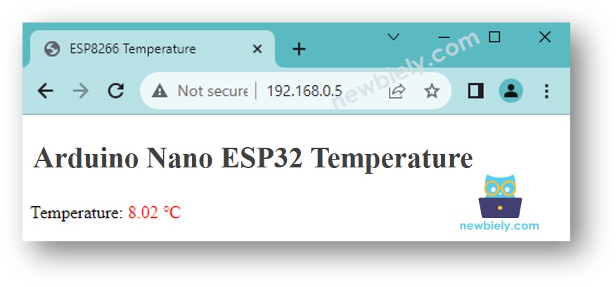 Arduino Nano ESP32 Temperatur-Webbrowser