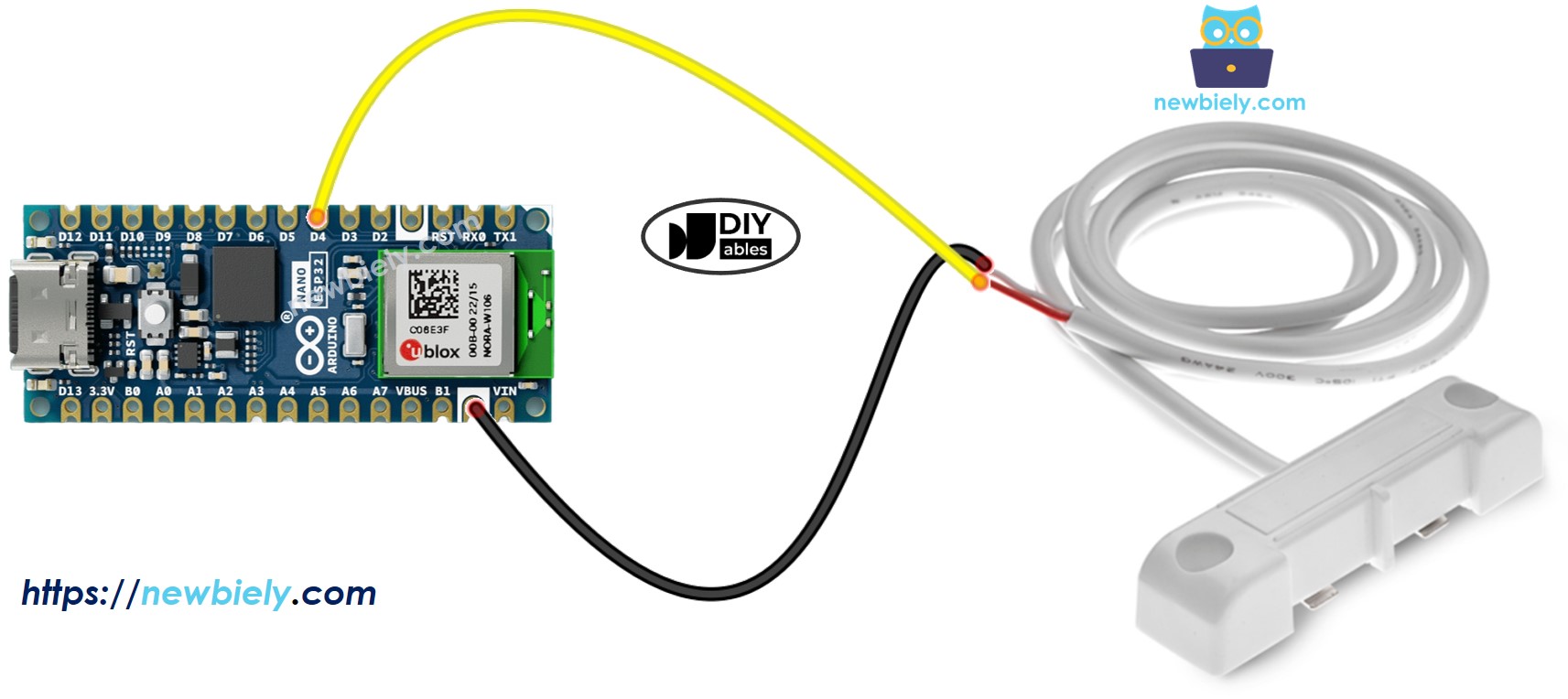 Arduino Nano ESP32 Wassersensor Verdrahtungsdiagramm