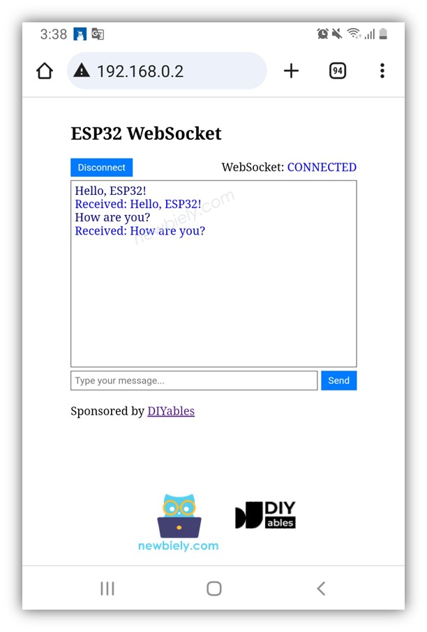 Arduino Nano ESP32 WebSocket-Chat-Server