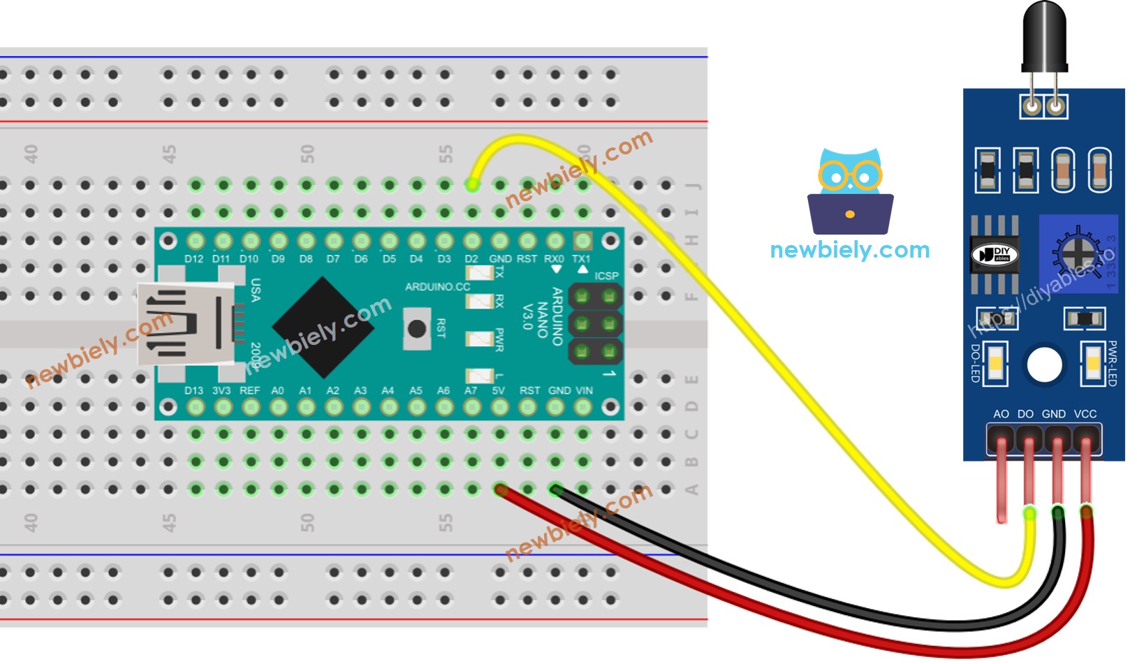 Arduino Nano Flammensensor-Schaltplan