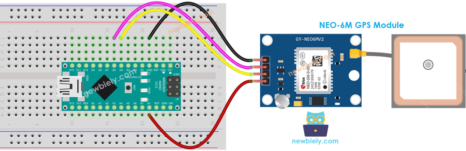 Arduino Nano GPS-Modul Verdrahtungsdiagramm