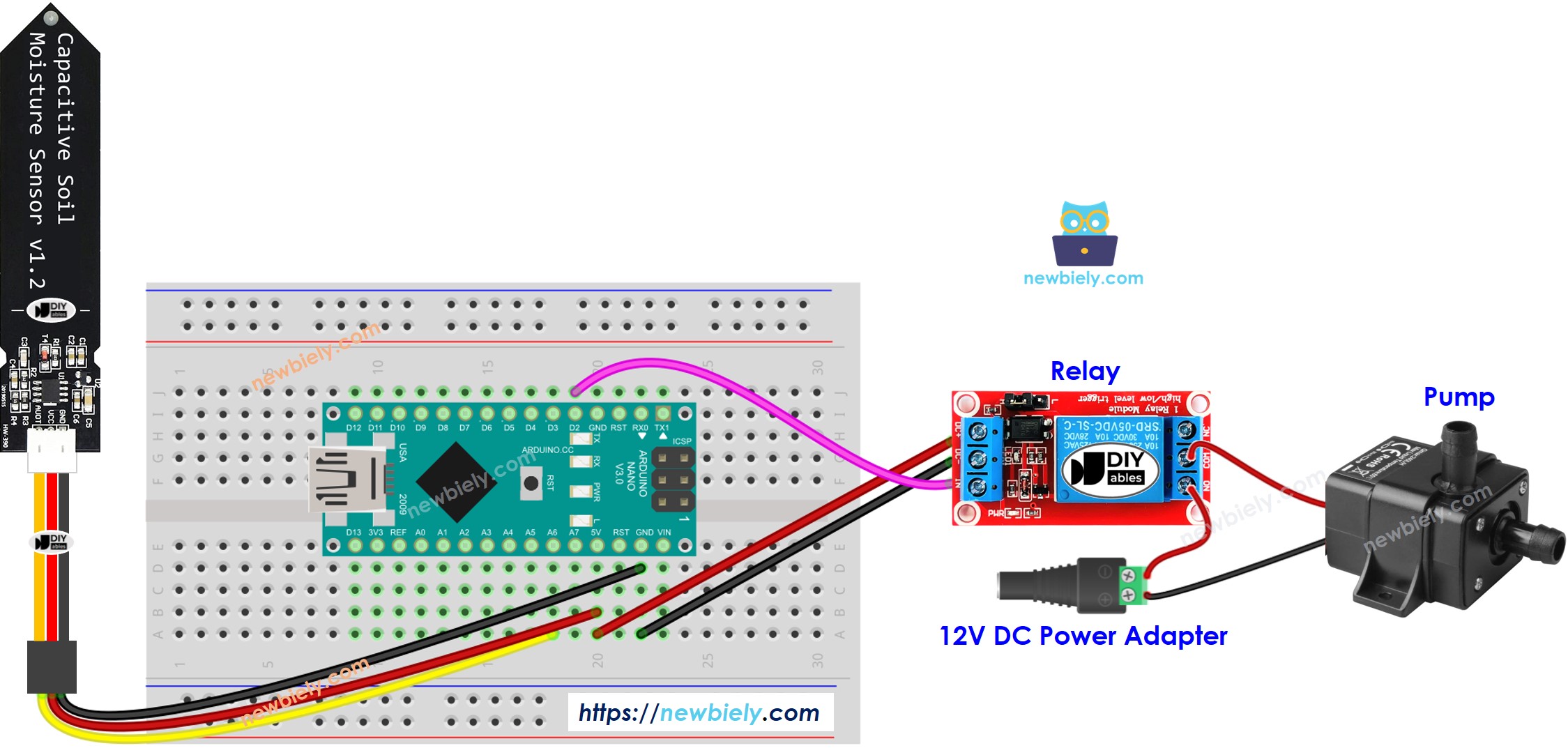Arduino Nano Bodenfeuchtigkeitssensor Pumpe-Schaltplan