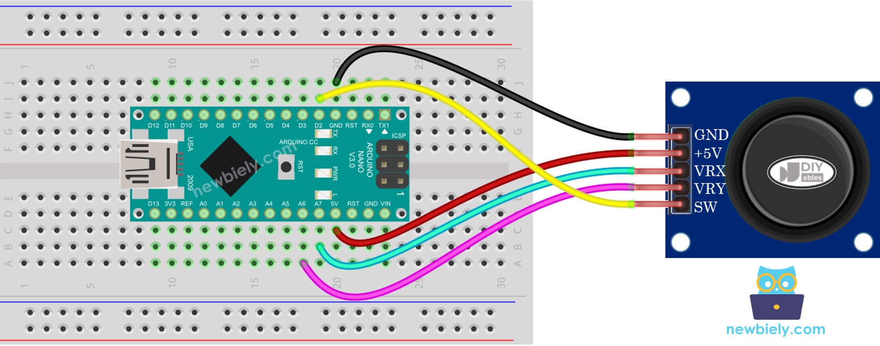 Arduino Nano Joystick-Schaltplan