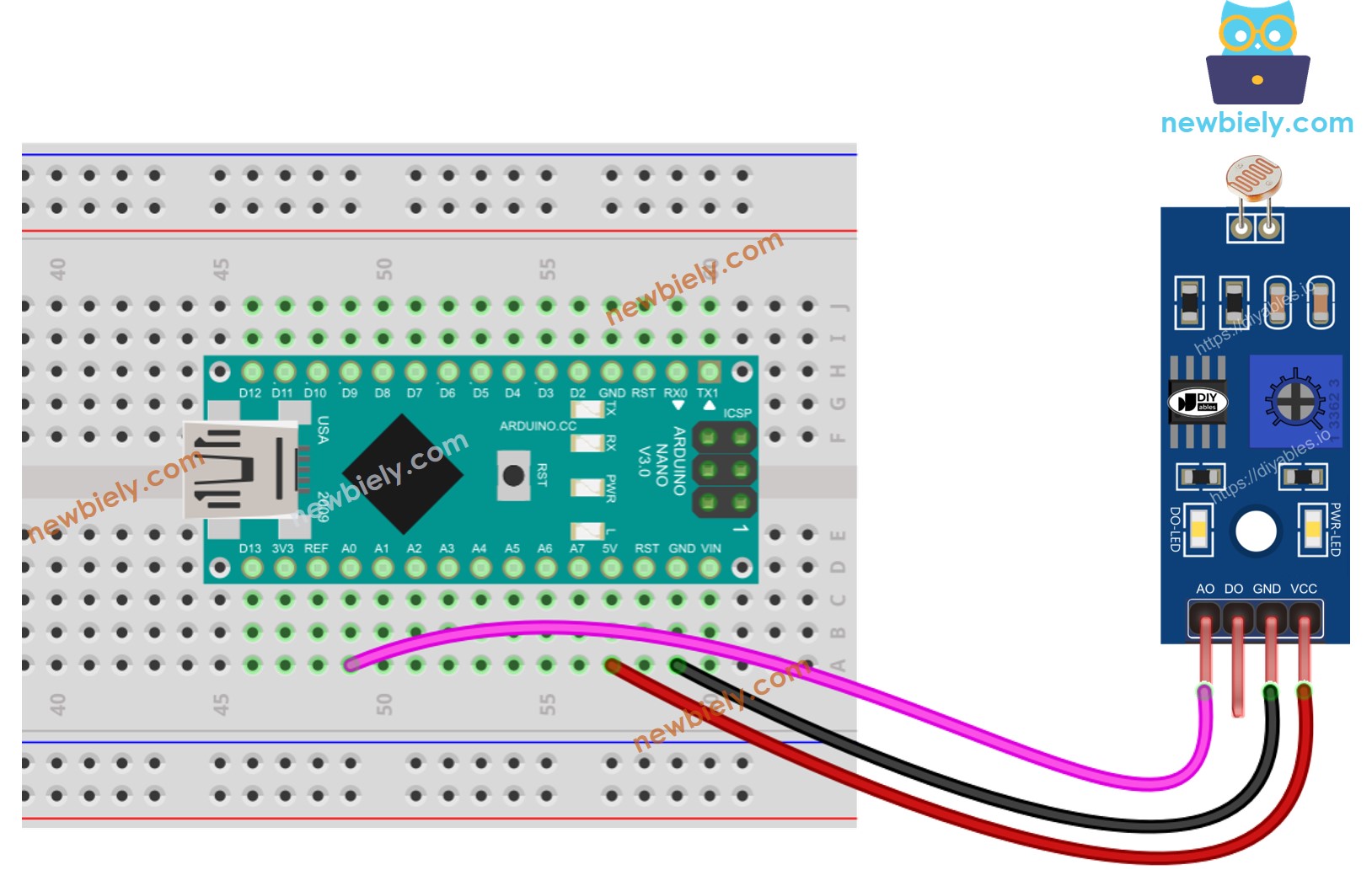 Arduino Nano LDR-Modul Verdrahtungsdiagramm