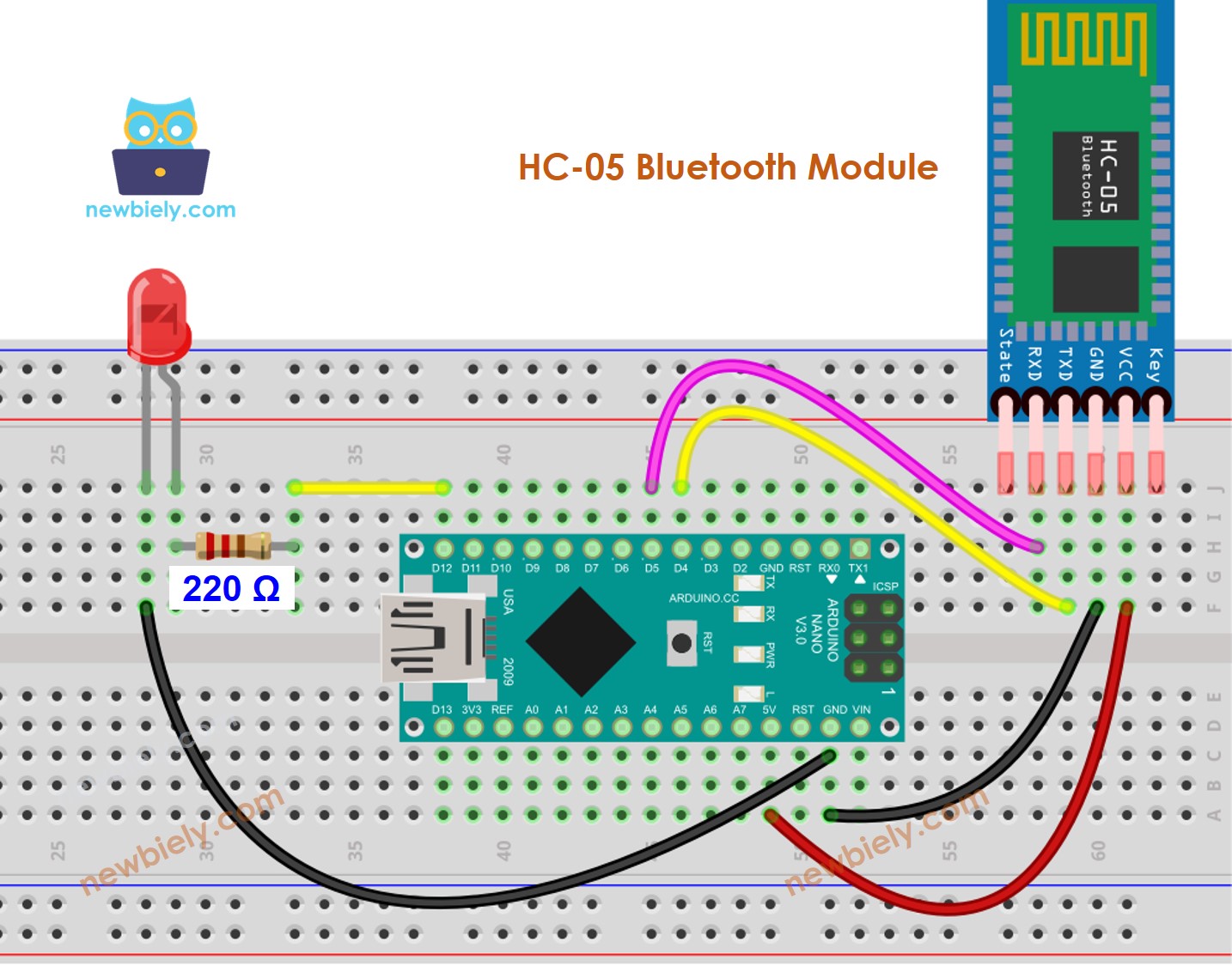Schaltplan für Arduino Nano LED Bluetooth